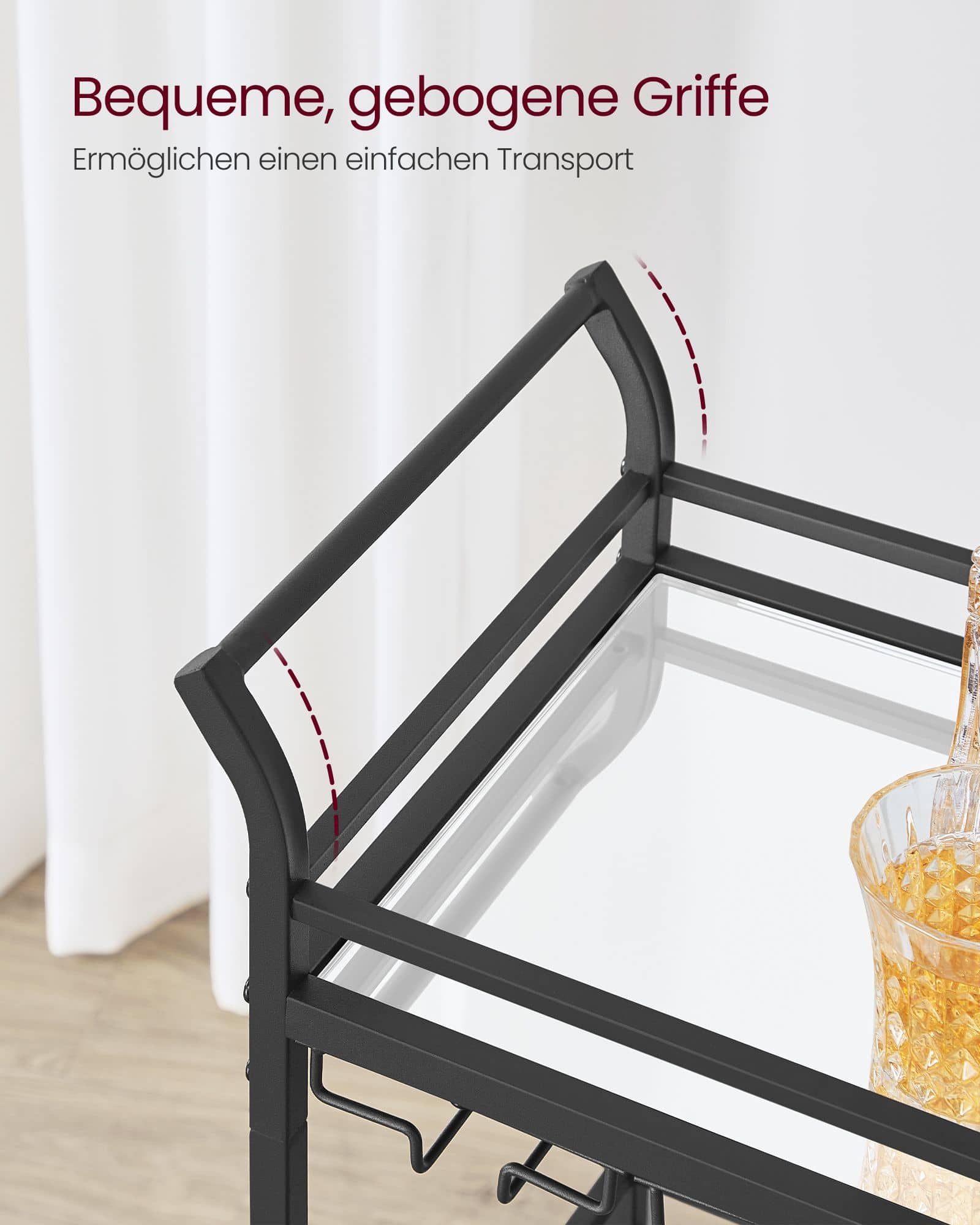 Servierwagen mit Rollen schwarz Servierwagen mit Rollen schwarz