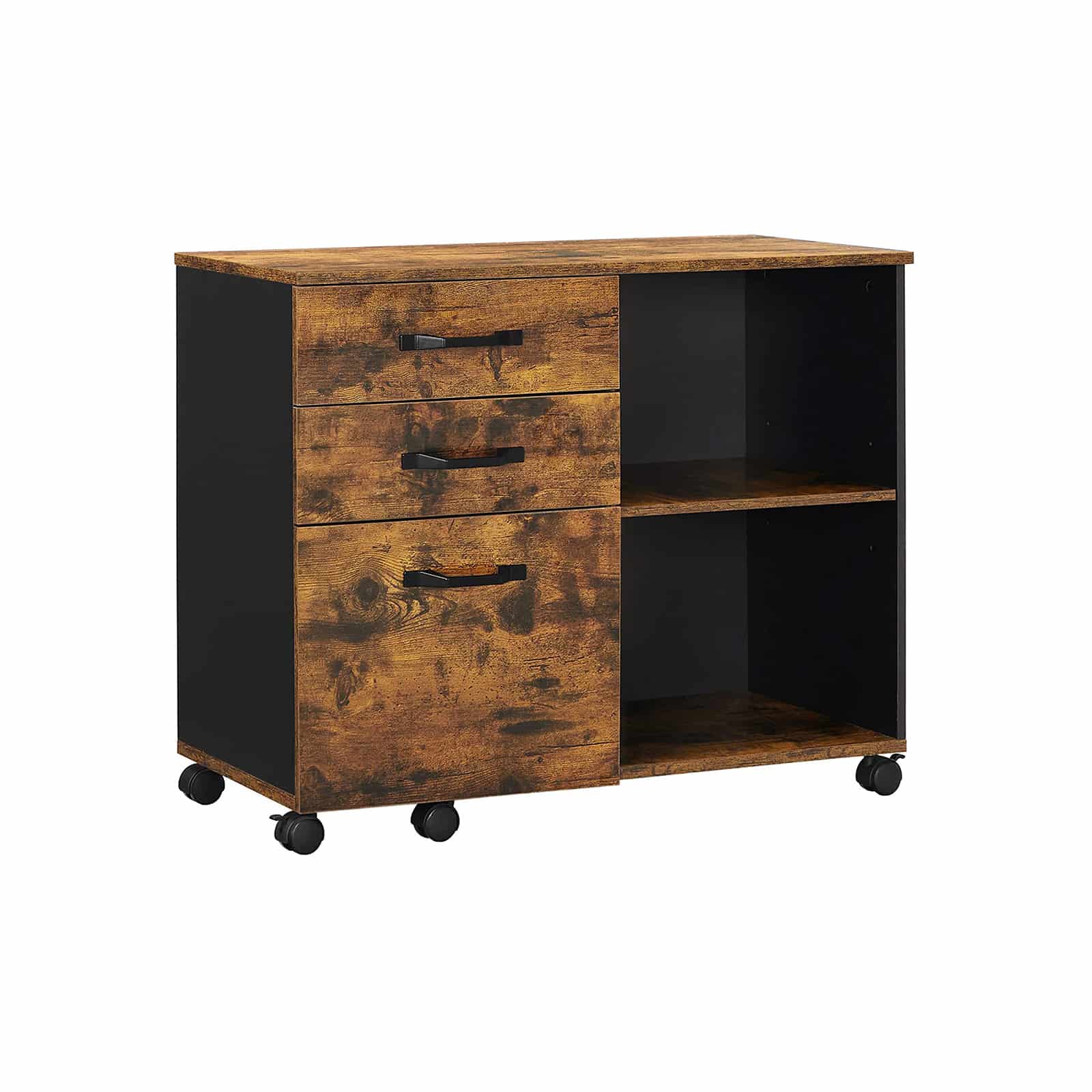 OFC041B01-1 Industriestil Aktenschrank mit Rollen