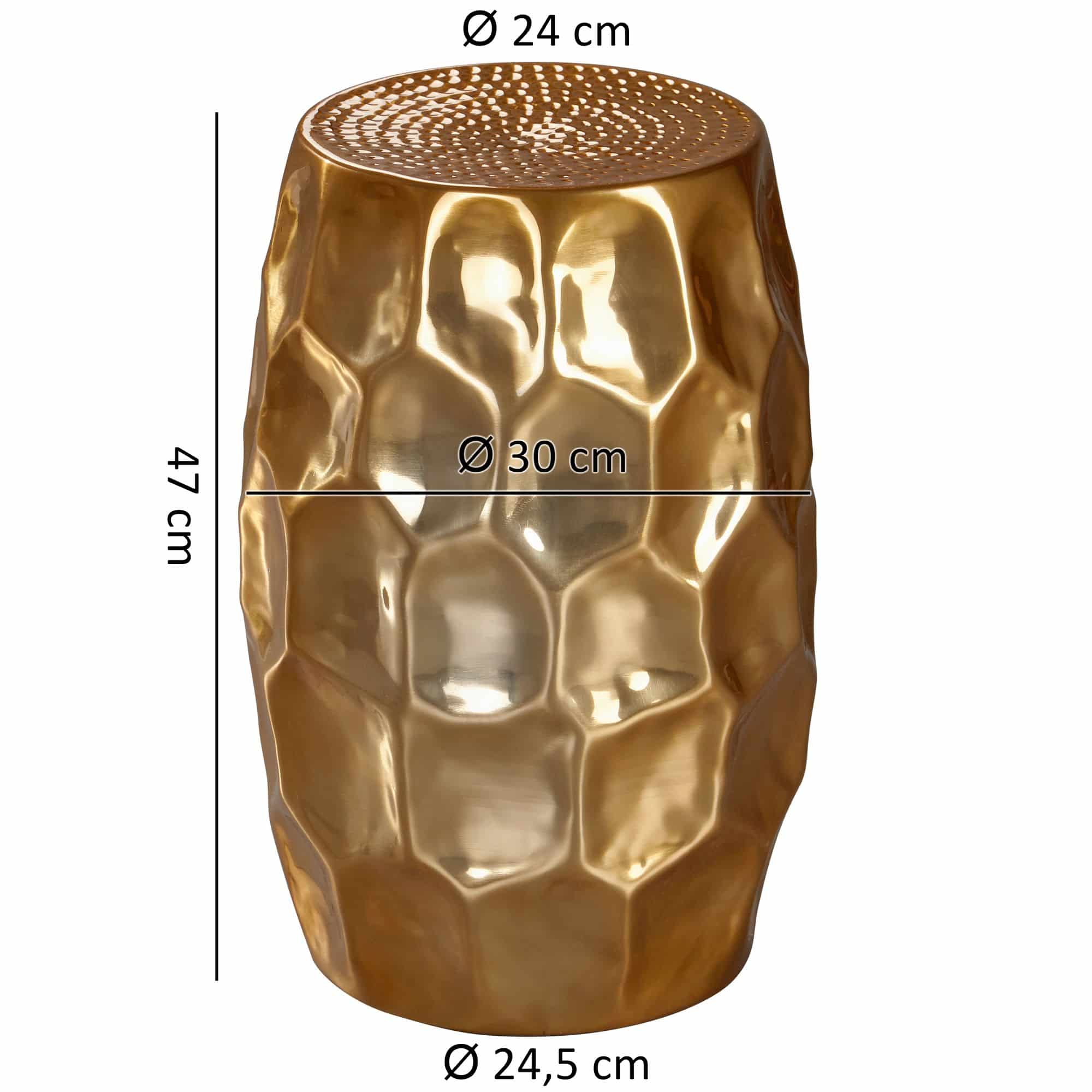 Beistelltisch 30x47x30cm Aluminium Gold Dekotisch orientalisch rund Beistelltisch 30x47x30cm Aluminium Gold Dekotisch orientalisch rund