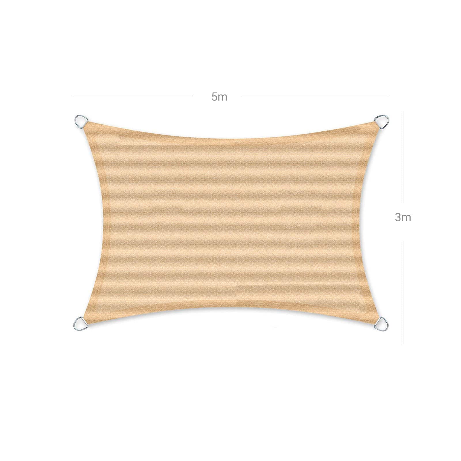 3 x 5 m Sonnensegel aus HDPE-GSS35EYV1