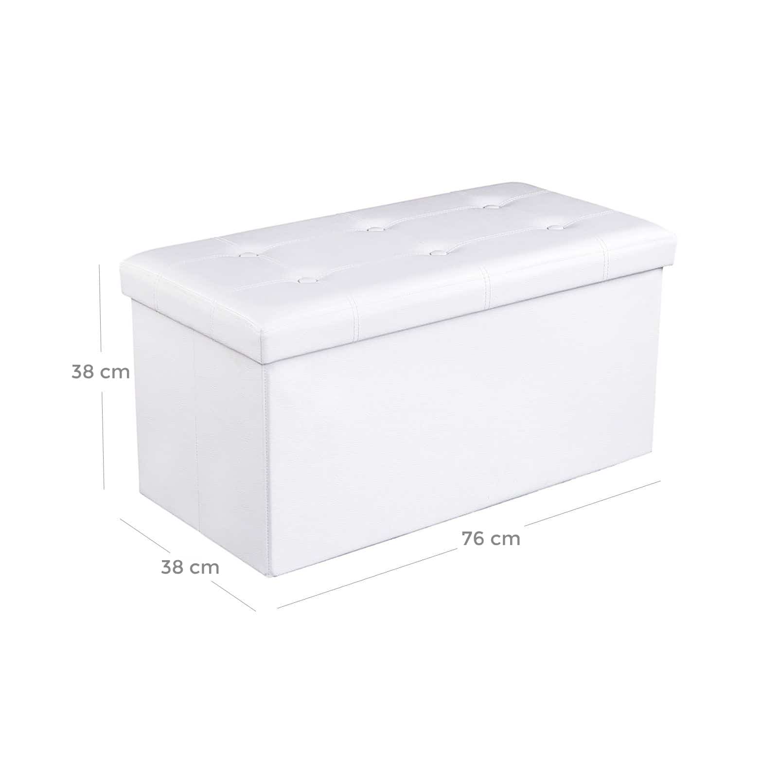 Sitztruhe 76 cm Kunstleder Weiß-LSF106 Sitztruhe 76 cm Kunstleder Weiß-LSF106