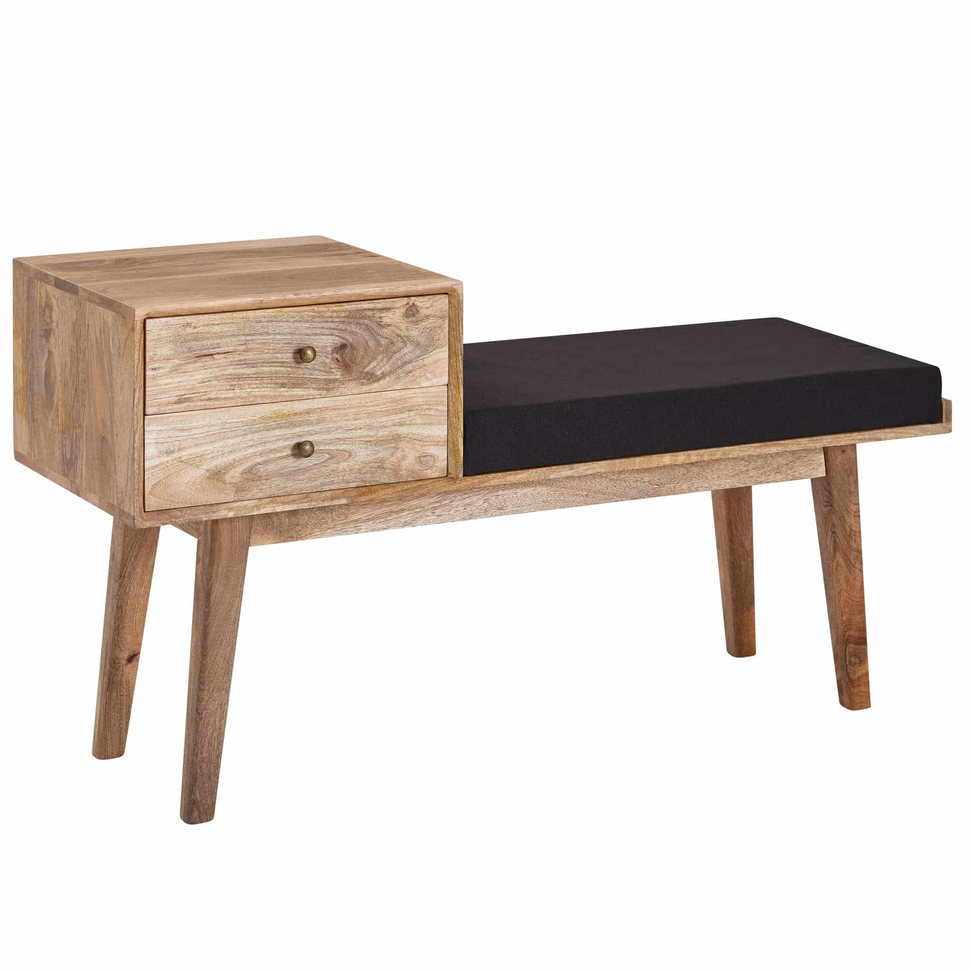 64428-Wohnling-Sitzbank-mit-2-Schublaeden-und-schwarzen-Stoffbezug-120x40x65-cm-WL6-485-WL6-485_7 Sitzbank Stoff / Massivholz Bank 120x65x40 cm im Retro Stil