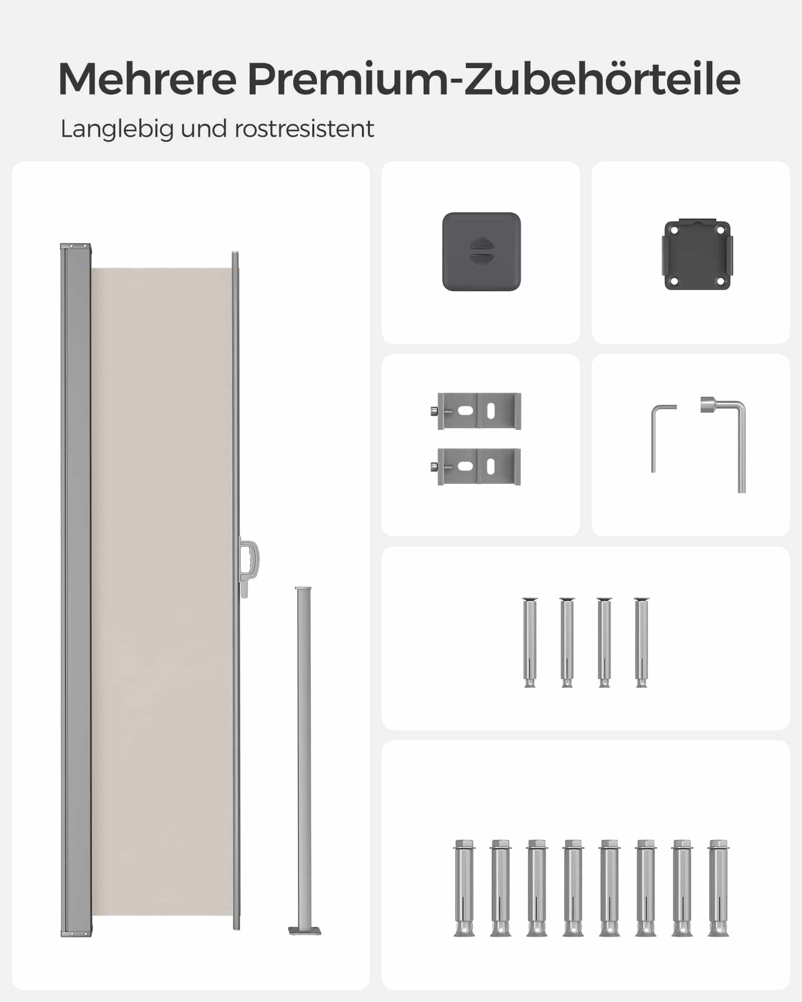 Seitenmarkise 200 x 300 cm Taupe