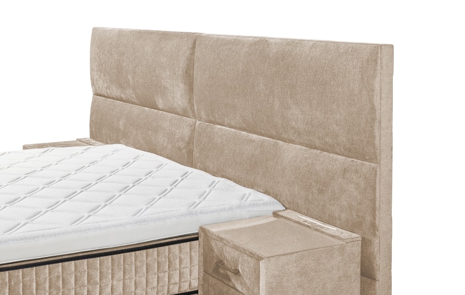 Trapani_Vogue_Detail_Cream Vogue-Mikrofaser in Cream: Das exklusive Design des ED Boxspringbetts Trapani in 160x200 cm und 180x200 cm