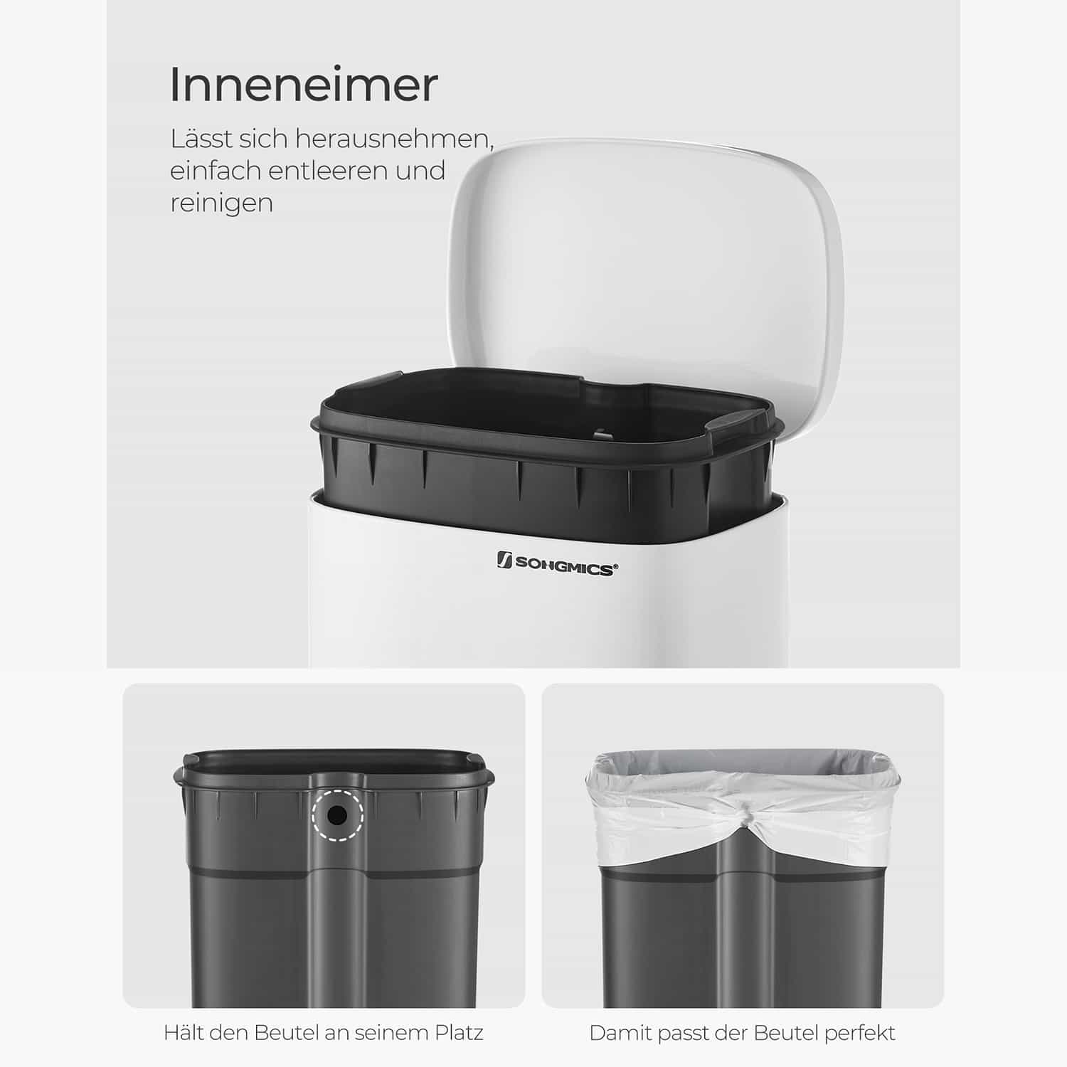 Mülleimer 30 L für die Küche weiß-LTB03WT Mülleimer 30 L für die Küche weiß-LTB03WT