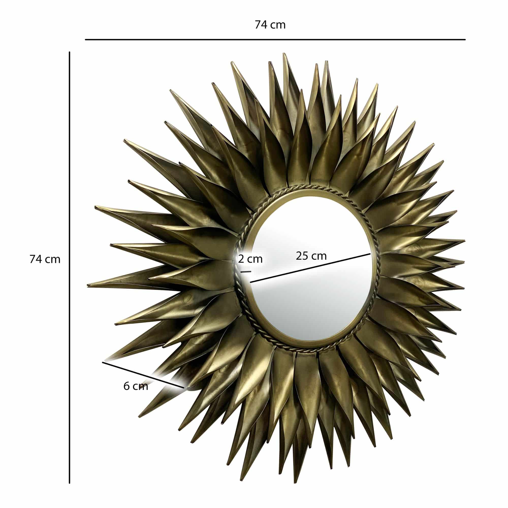 Wandspiegel Sonne 74 cm Metall Design Hängespiegel Messing Antik Wandspiegel Sonne 74 cm Metall Design Hängespiegel Messing Antik