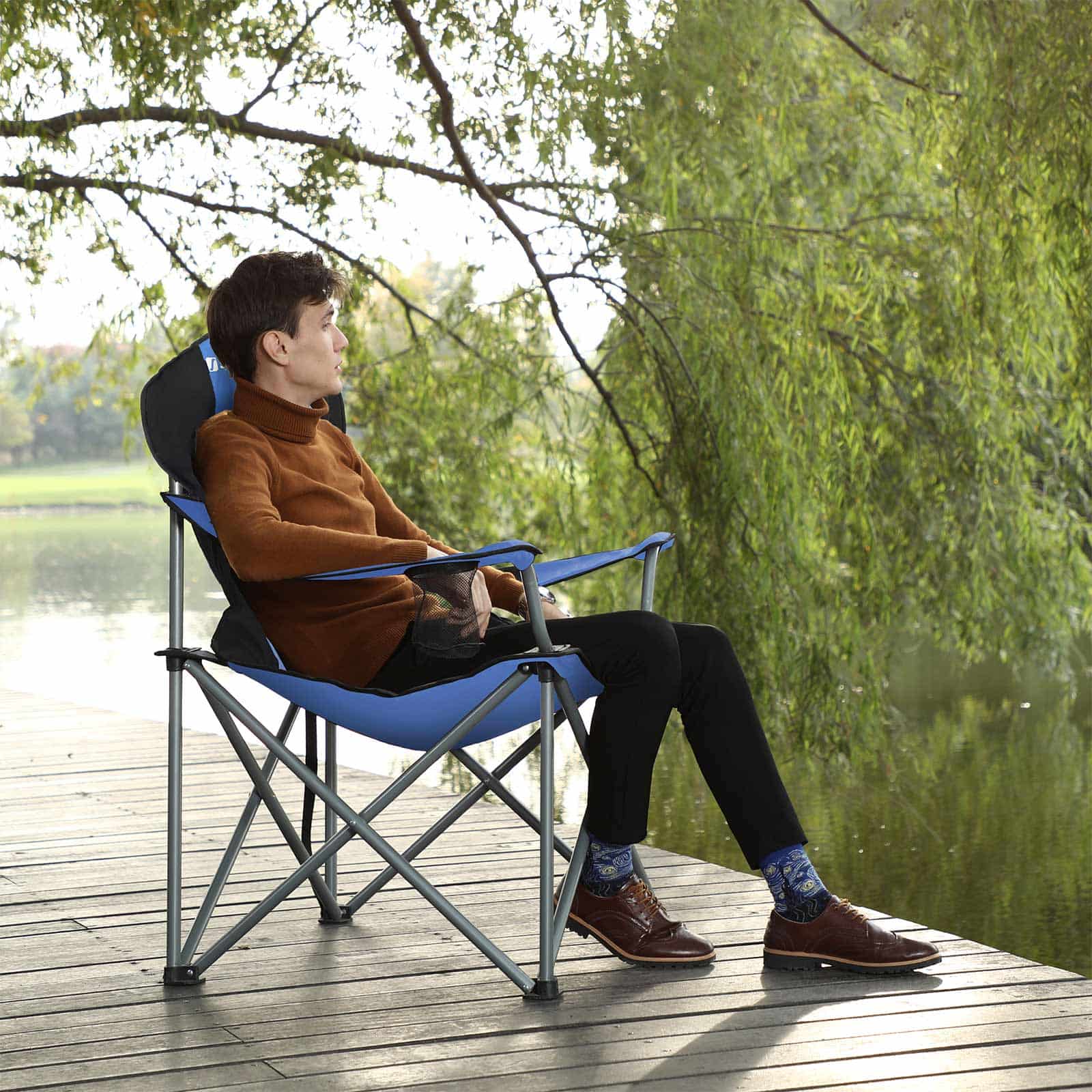 Klappbarer Campingstuhl blau-GCB06BU Klappbarer Campingstuhl blau-GCB06BU