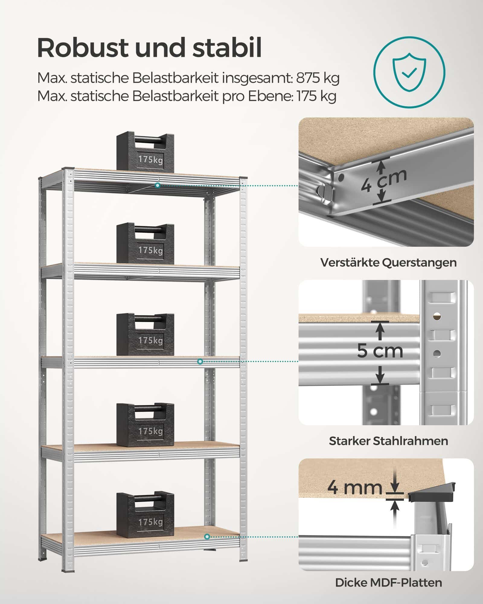Lagerregal bis 875 kg belastbar-B34GLR40SV Lagerregal bis 875 kg belastbar-B34GLR40SV