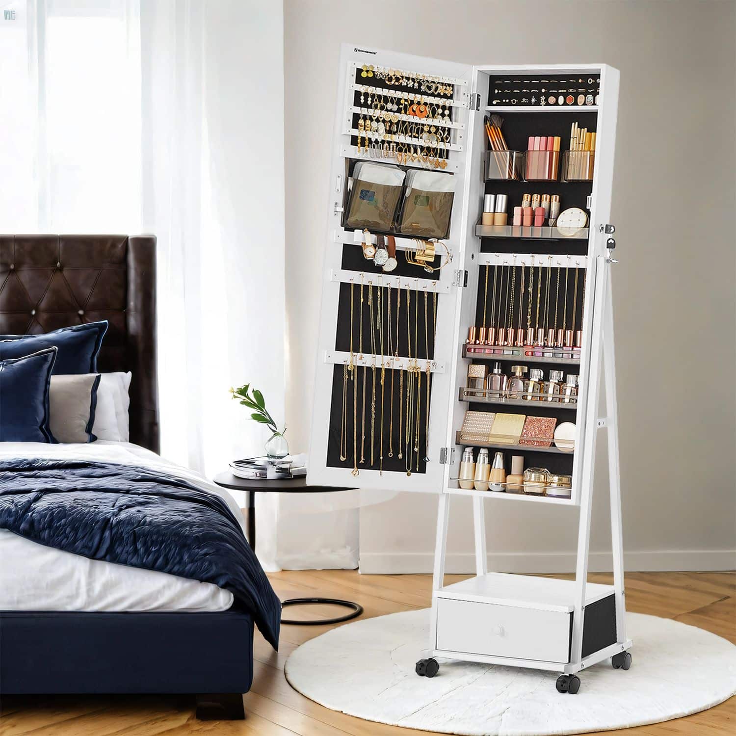 Abschließbarer Schmuckorganizer mit Schublade Abschließbarer Schmuckorganizer mit Schublade