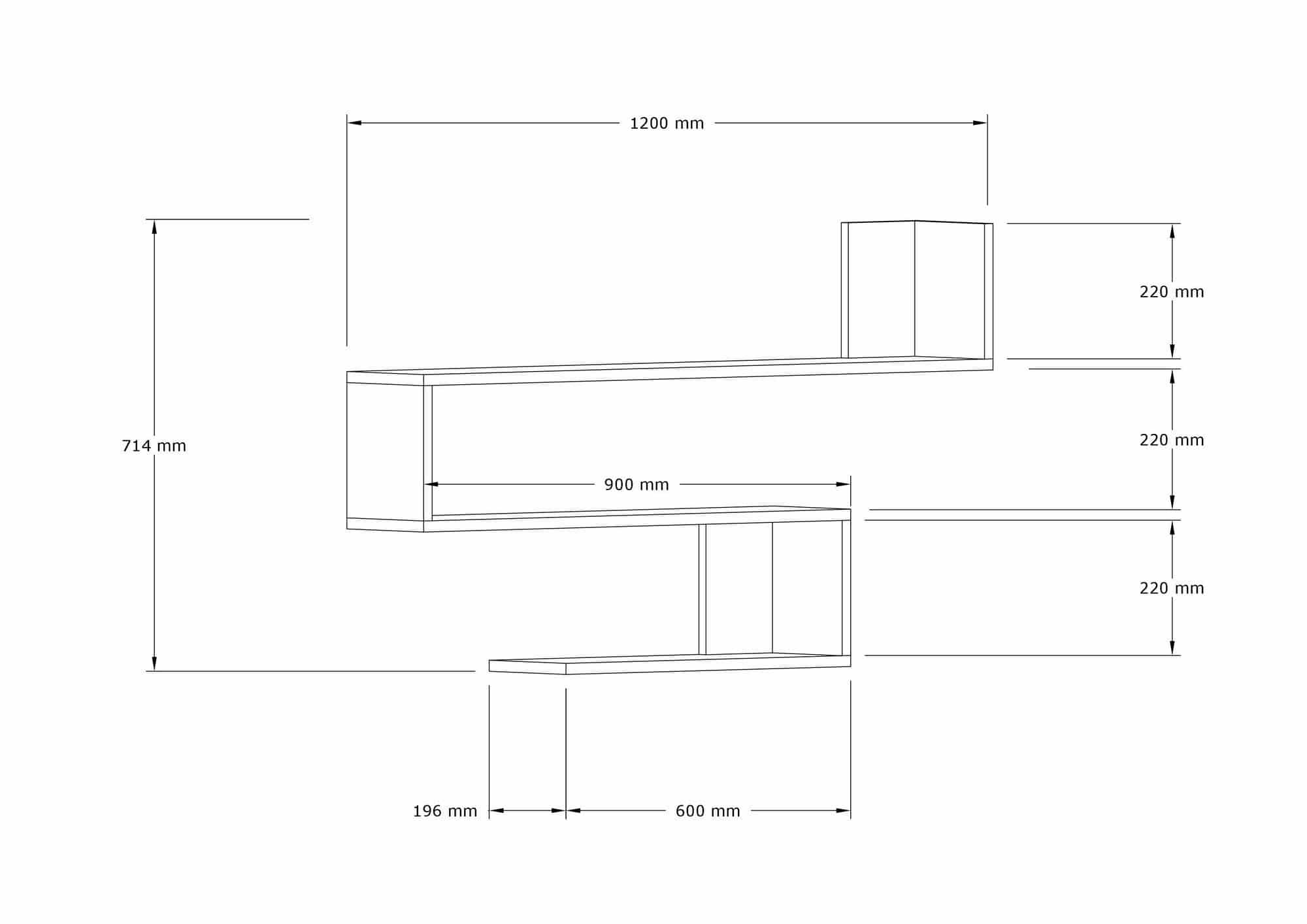 Penne - weiß - Wandregal