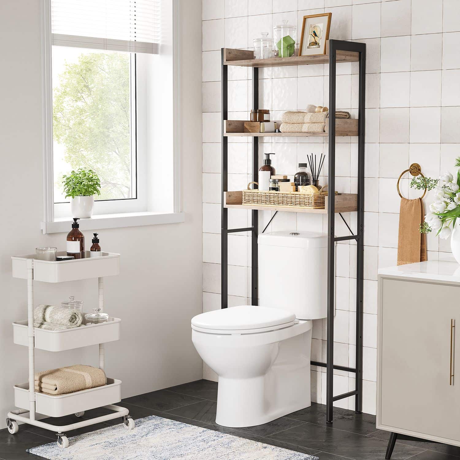 Toilettenregal mit 3 Ablagen-BTS002B02 Toilettenregal mit 3 Ablagen-BTS002B02