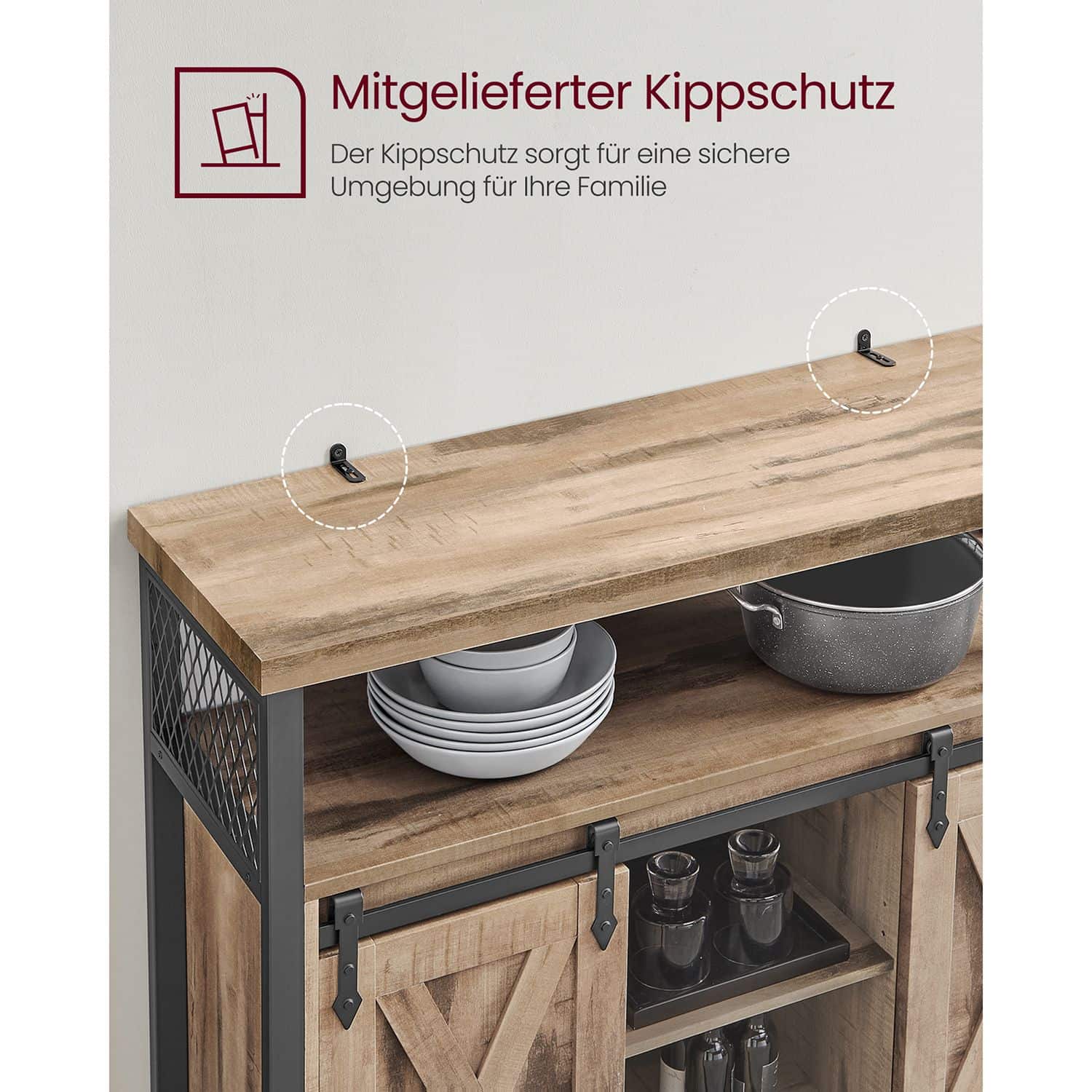 Sideboard mit Schiebetüren-B34LSC092B50 Sideboard mit Schiebetüren-B34LSC092B50