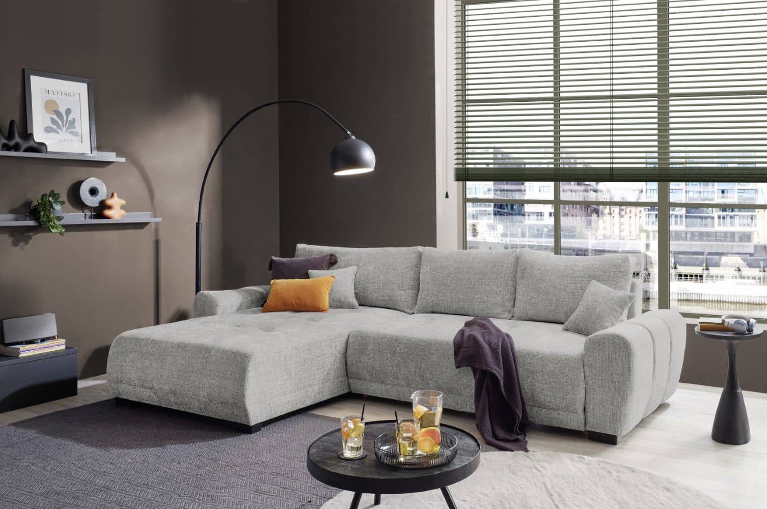 ED Exciting Design Sofa Bellingen mit Schlaffunktion & Bettkasten