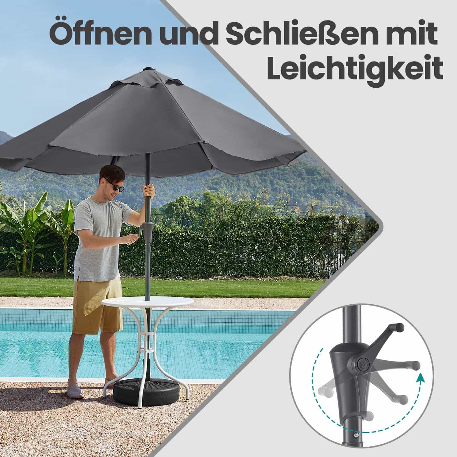 Sonnenschirm 300 cm, UPF 50+, Strandschirm Sonnenschirm 300 cm, UPF 50+, Strandschirm