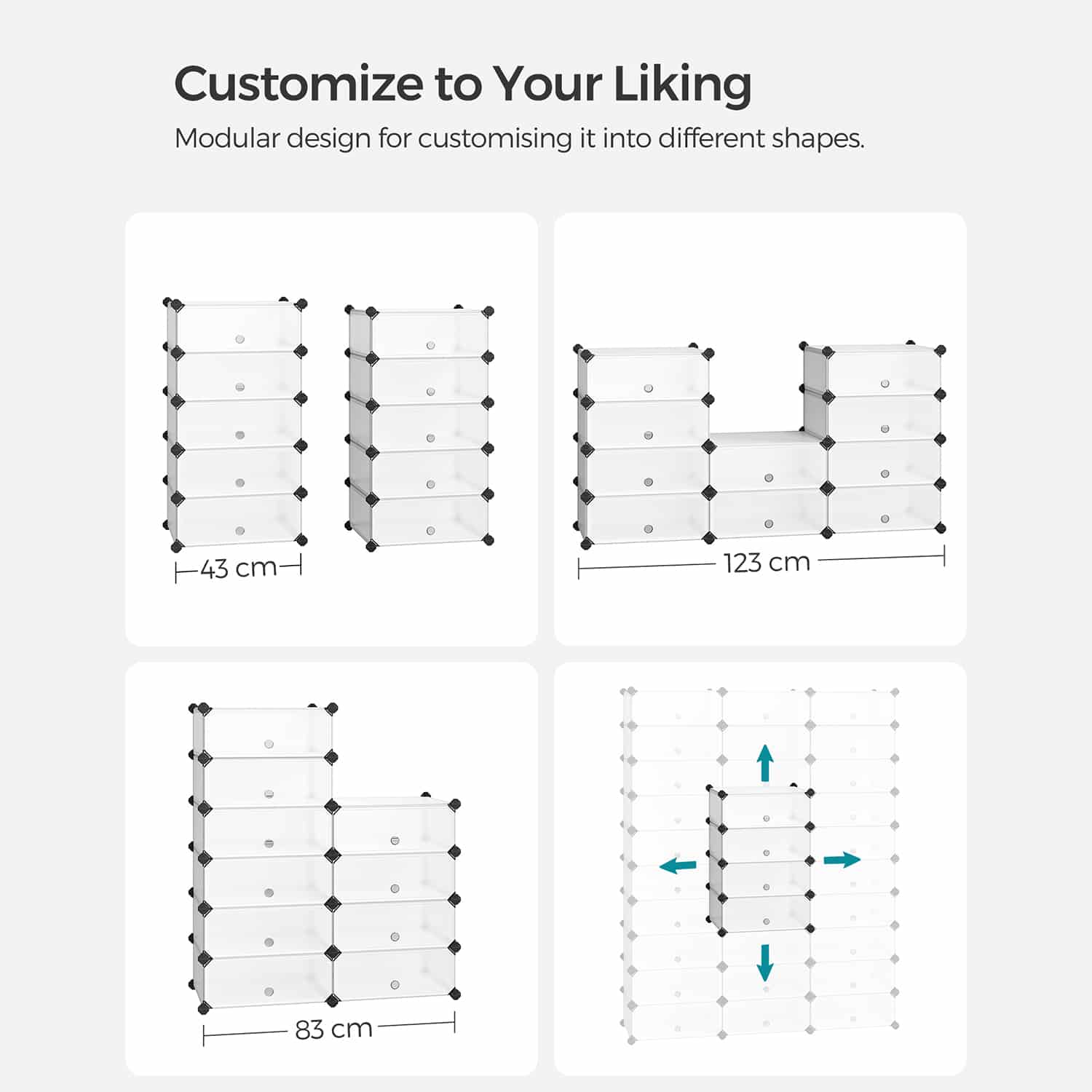 Steckregal mit Türen 10 Fächer Weiß-LPC10W Steckregal mit Türen 10 Fächer Weiß-LPC10W