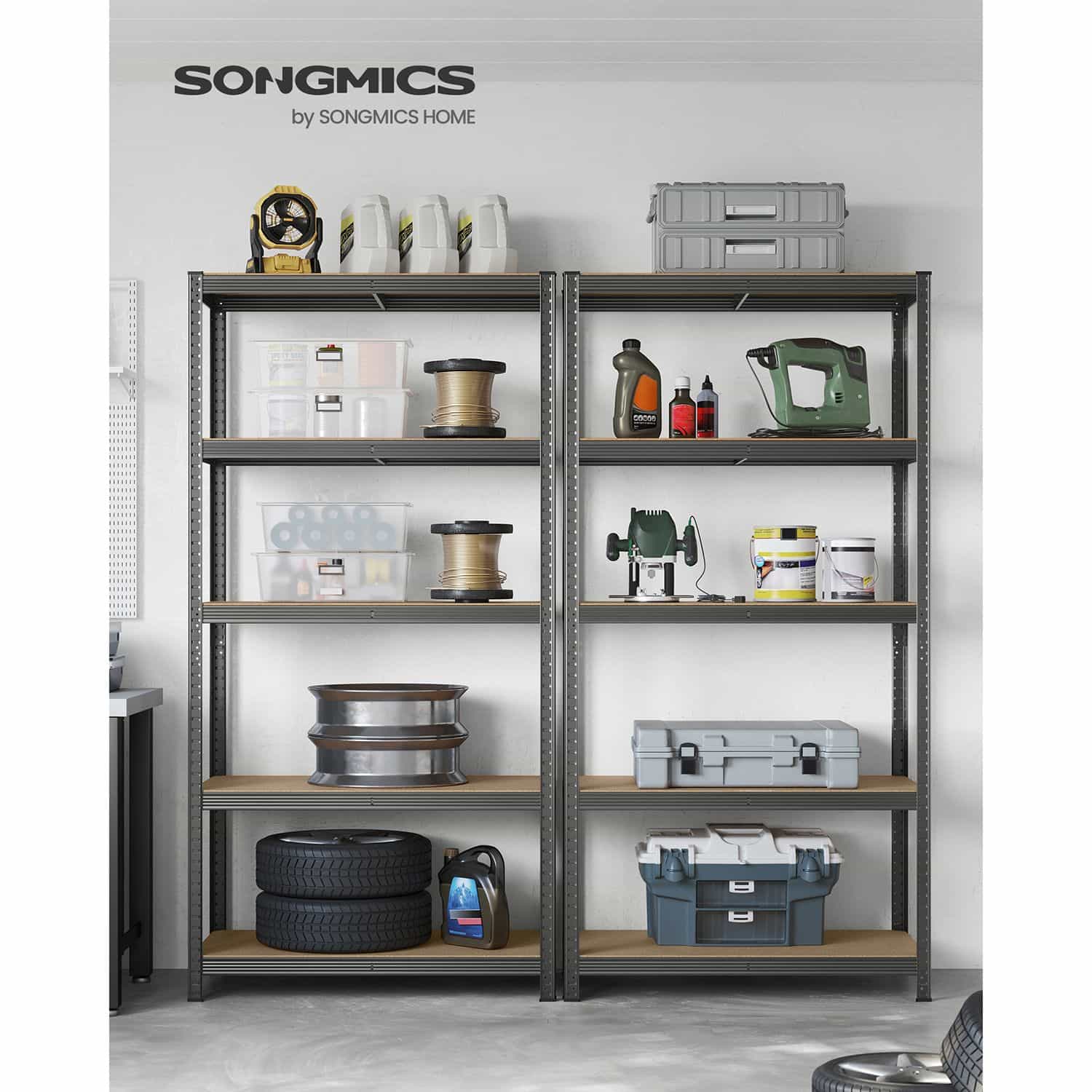 2er Set Lagerregal 200 cm hoch grau-B34GLR050G02 2er Set Lagerregal 200 cm hoch grau-B34GLR050G02