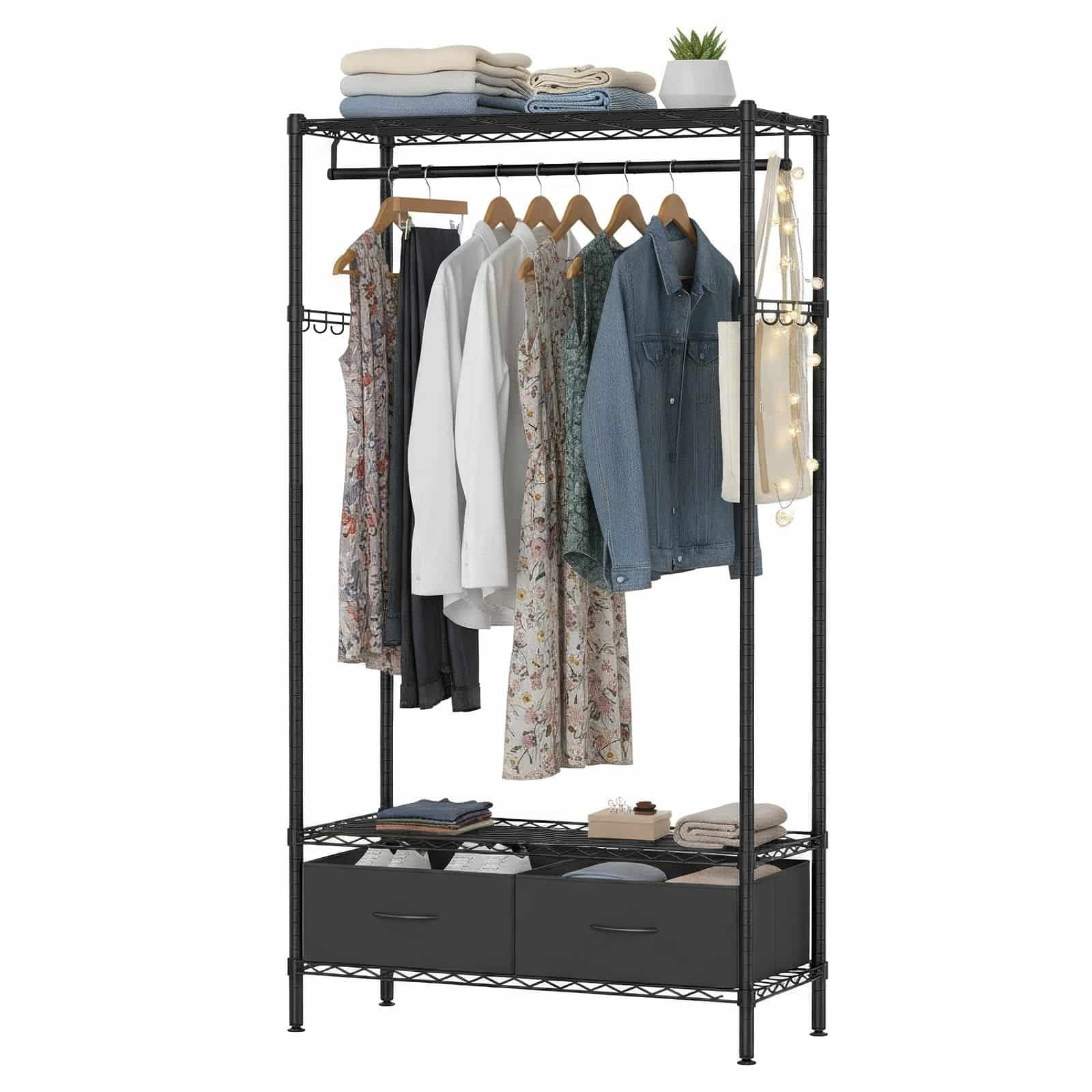 Garderobe mit Gitterablagen, Kleiderschrank, offenes Design