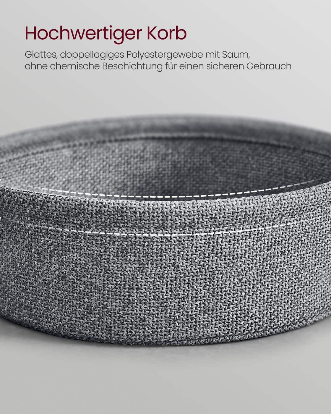 Couchtisch oval mit Stauraum und Stoffkorb Tintenschwarz-Schiefergrau Couchtisch oval mit Stauraum und Stoffkorb Tintenschwarz-Schiefergrau