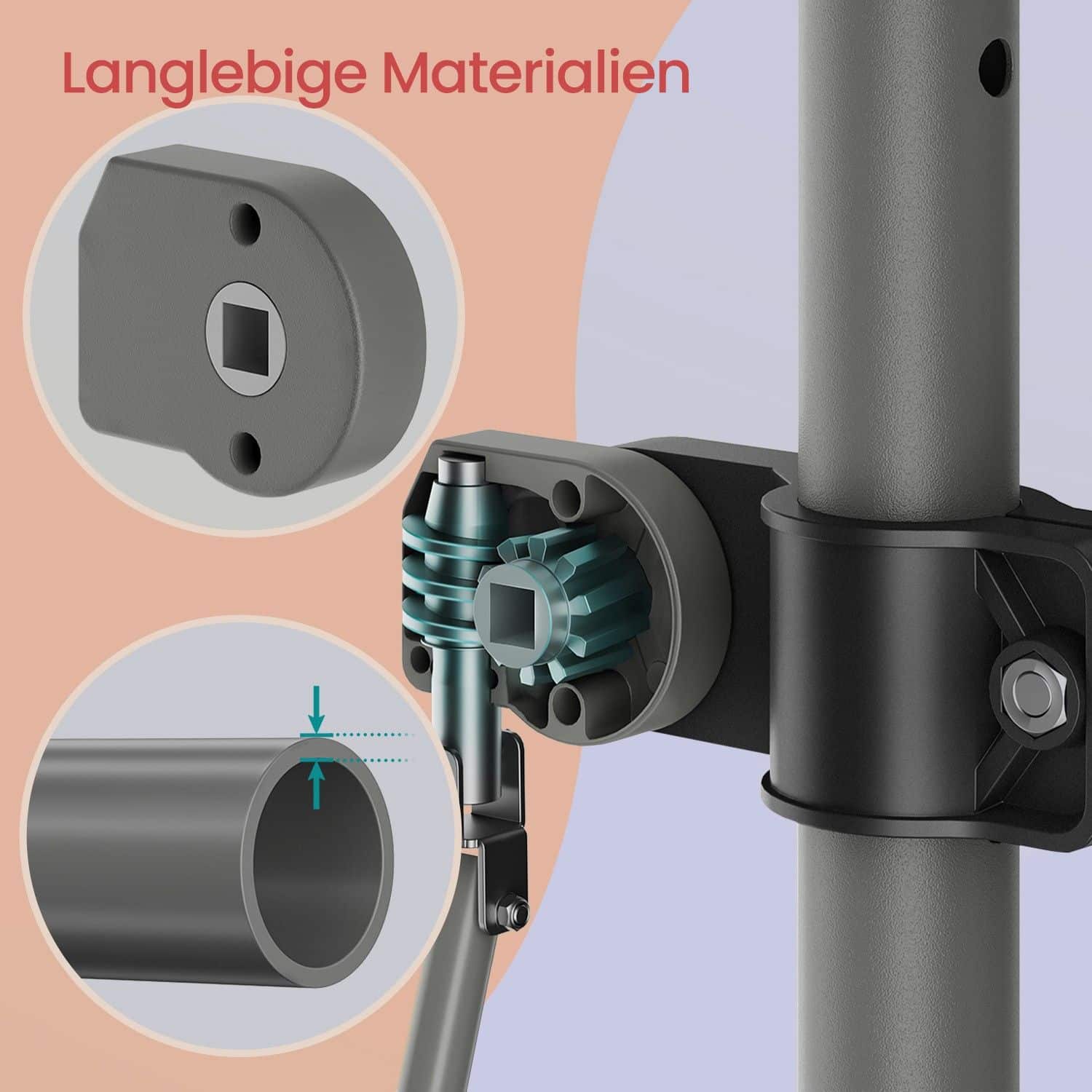 Klemmmarkise, Balkonmarkise, höhenverstellbar Klemmmarkise, Balkonmarkise, höhenverstellbar