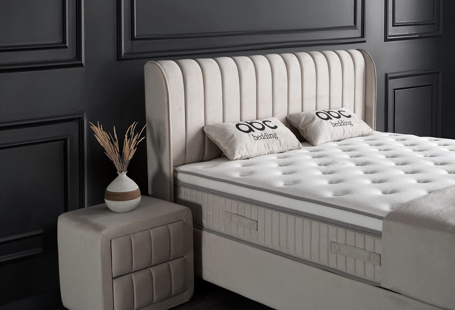 ABC Bedding Boxspringbett Mabel in beige 140 x 200 - Luxus & Design ABC Bedding Boxspringbett Mabel in beige 140 x 200 - Luxus & Design