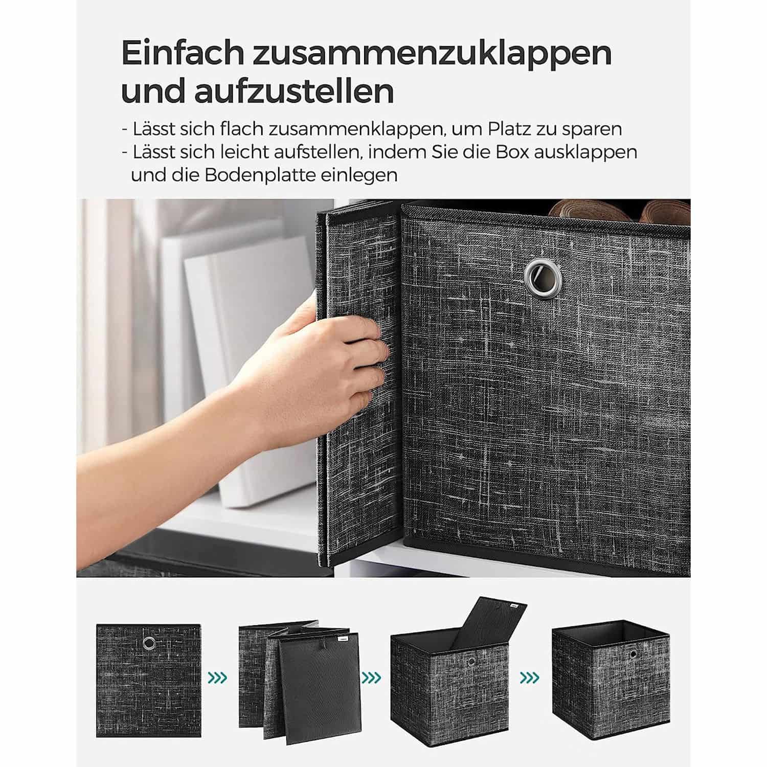Aufbewahrungsbox 33cm 6er-Set schwarz meliert-RFB033B01