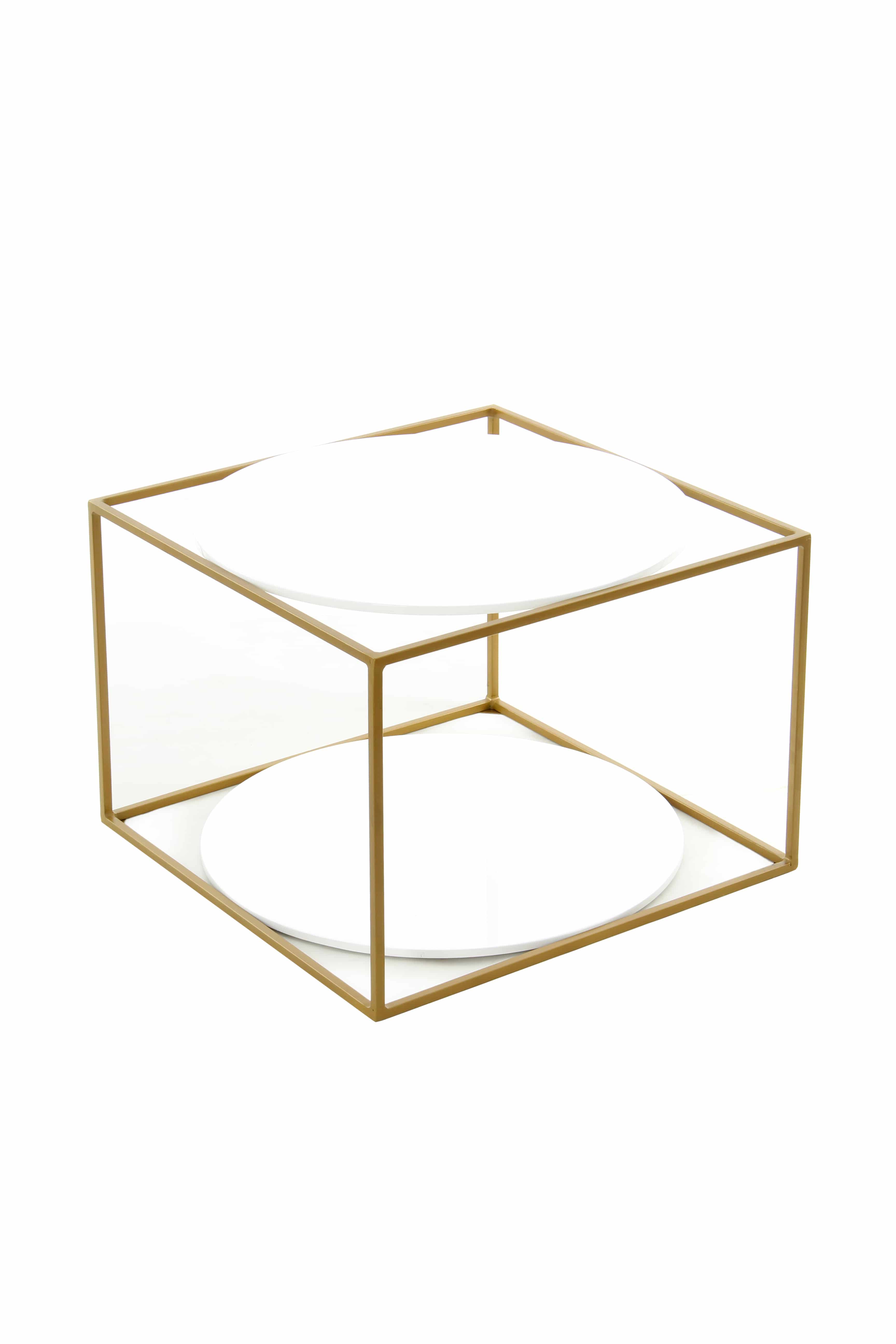 Beistelltisch Cody 110 Weiß / Gold Beistelltisch Cody 110 Weiß / Gold