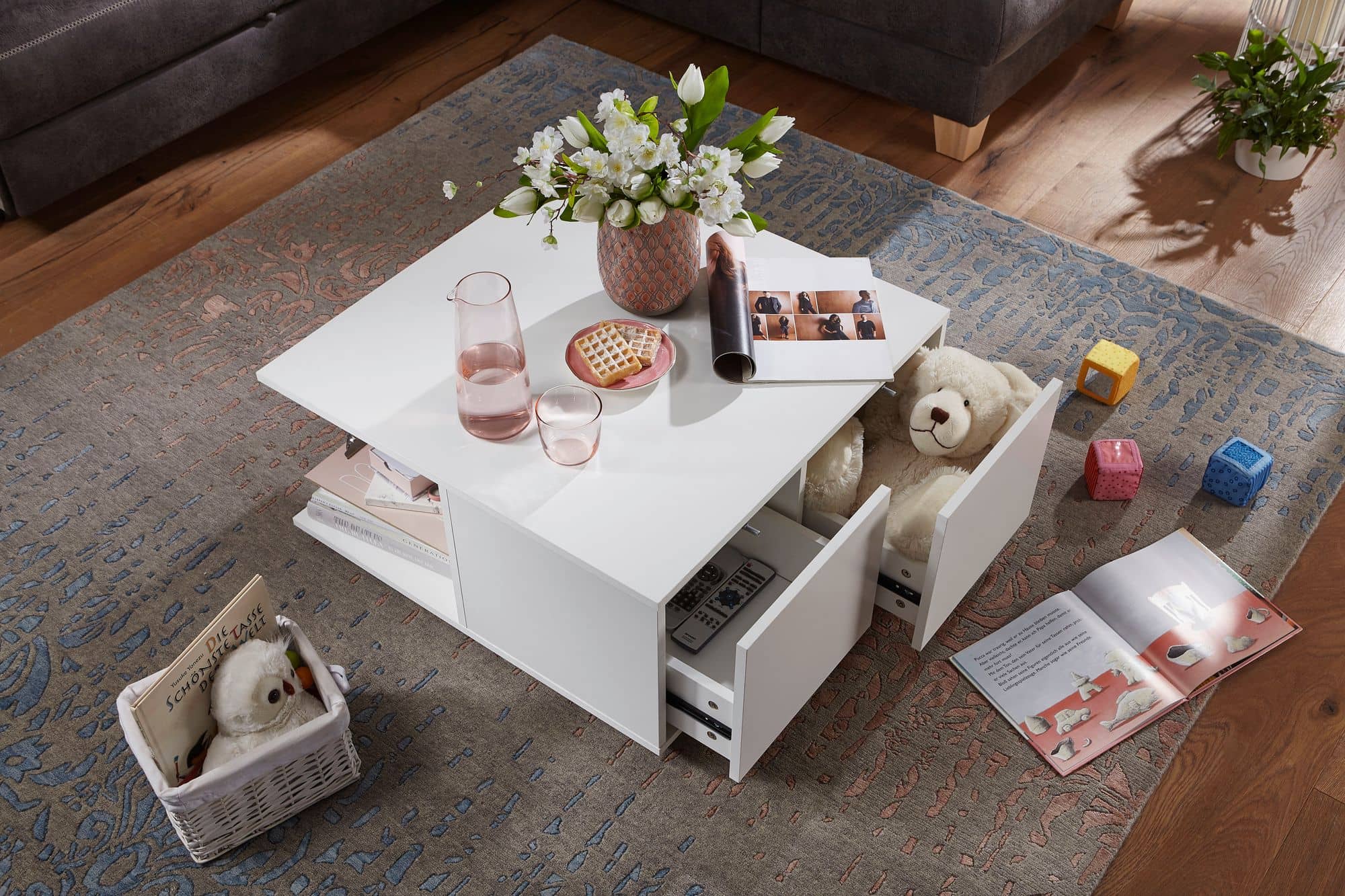 Design Couchtisch 70x70 cm Weiß Design Couchtisch 70x70 cm Weiß