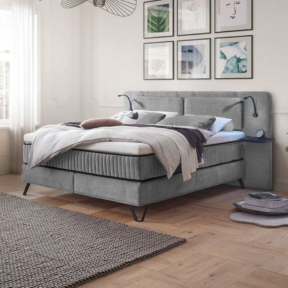 ED Exciting Design Boxspringbett Milazzo: Luxuriöser Schlafkomfort in Vogue-Mikrofaser mit 7 Farboptionen und innovativem 9-Zonen-Tonnentaschenfederkern