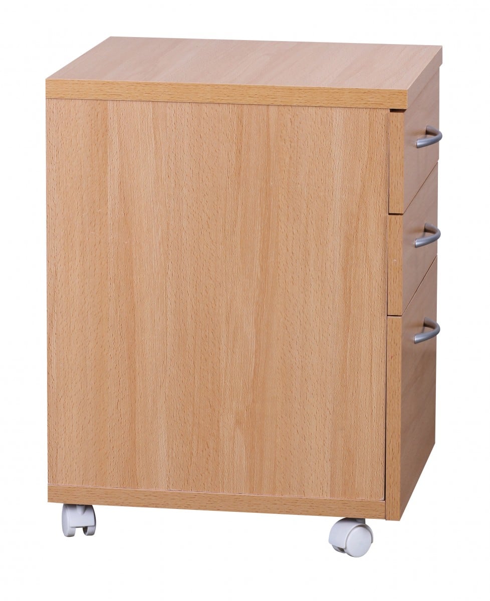 35997-WOHNLING-Rollcontainer-Buche-IW01-WL1-342-WL1-34_2 Rollcontainer OTTAWA 40 x 60 x 45 cm Unterschrank mit Rollen Buche