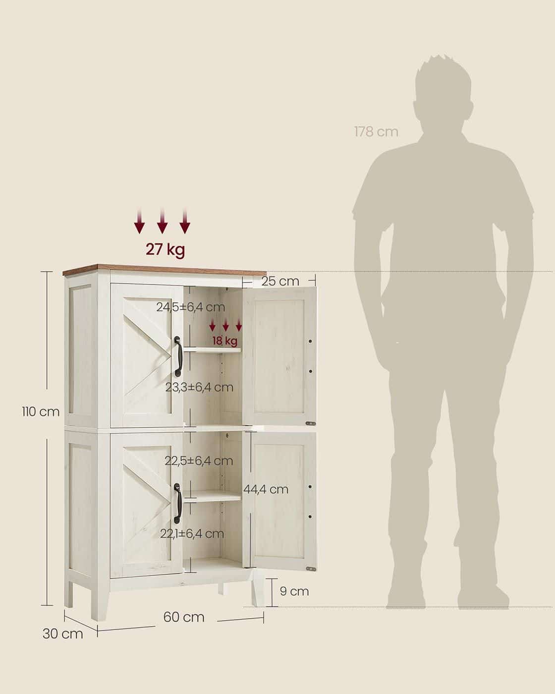 Badezimmerschrank mit Schubladen und verstellbaren Ablagen im Landhausstil Badezimmerschrank mit Schubladen und verstellbaren Ablagen im Landhausstil