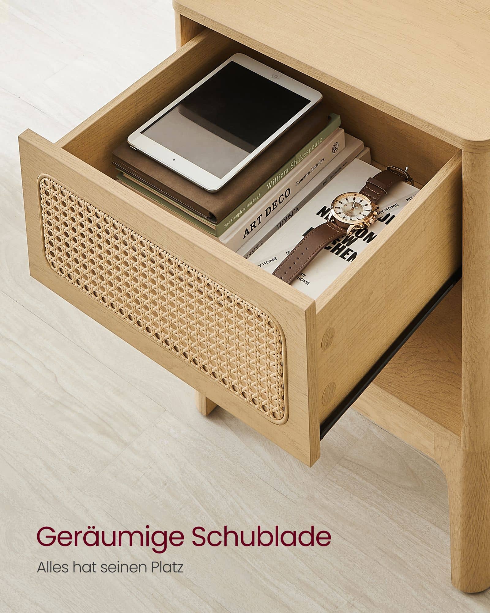 Nachttisch mit Schublade und offenem Fach modern Nachttisch mit Schublade und offenem Fach modern