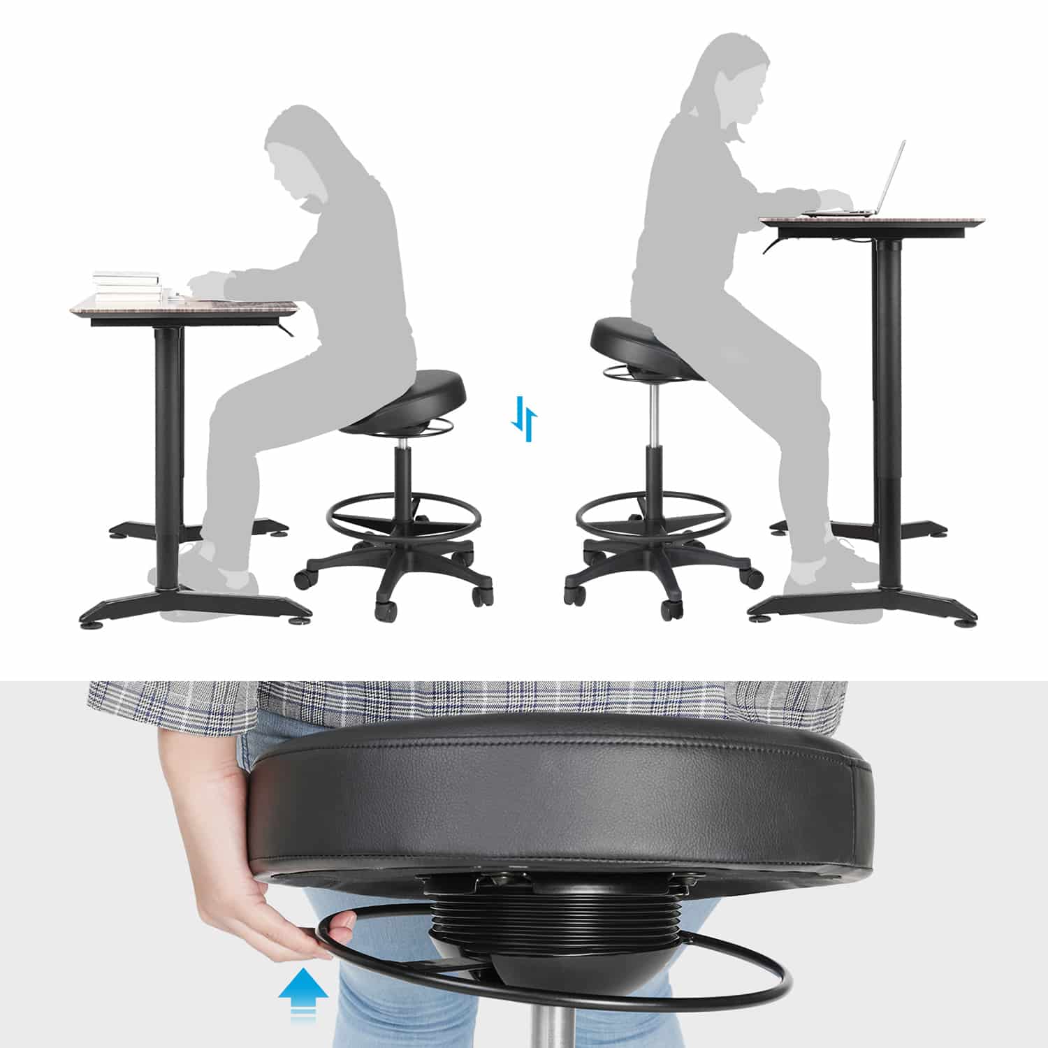 Bürohocker 59,5-81 cm schwarz-OSC007B01 Bürohocker 59,5-81 cm schwarz-OSC007B01