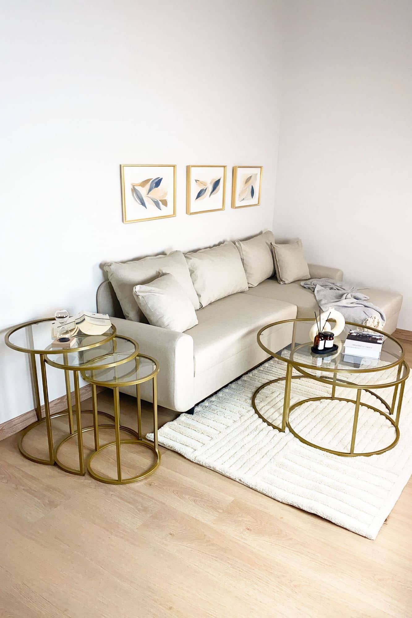 Alya - gold, transparent - 3er Satztisch