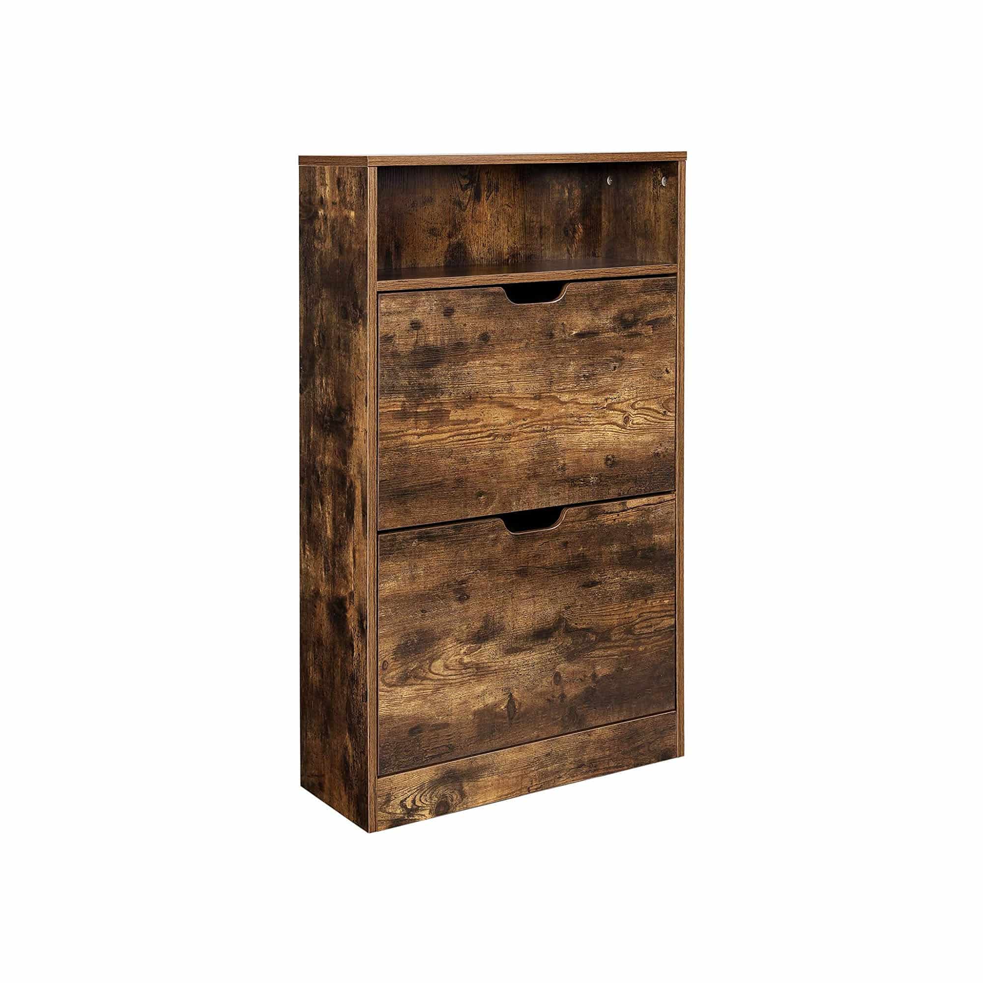 Schuhschrank mit 2 Klappen Vintagebraun-B34LBC040X01 Schuhschrank mit 2 Klappen Vintagebraun-B34LBC040X01