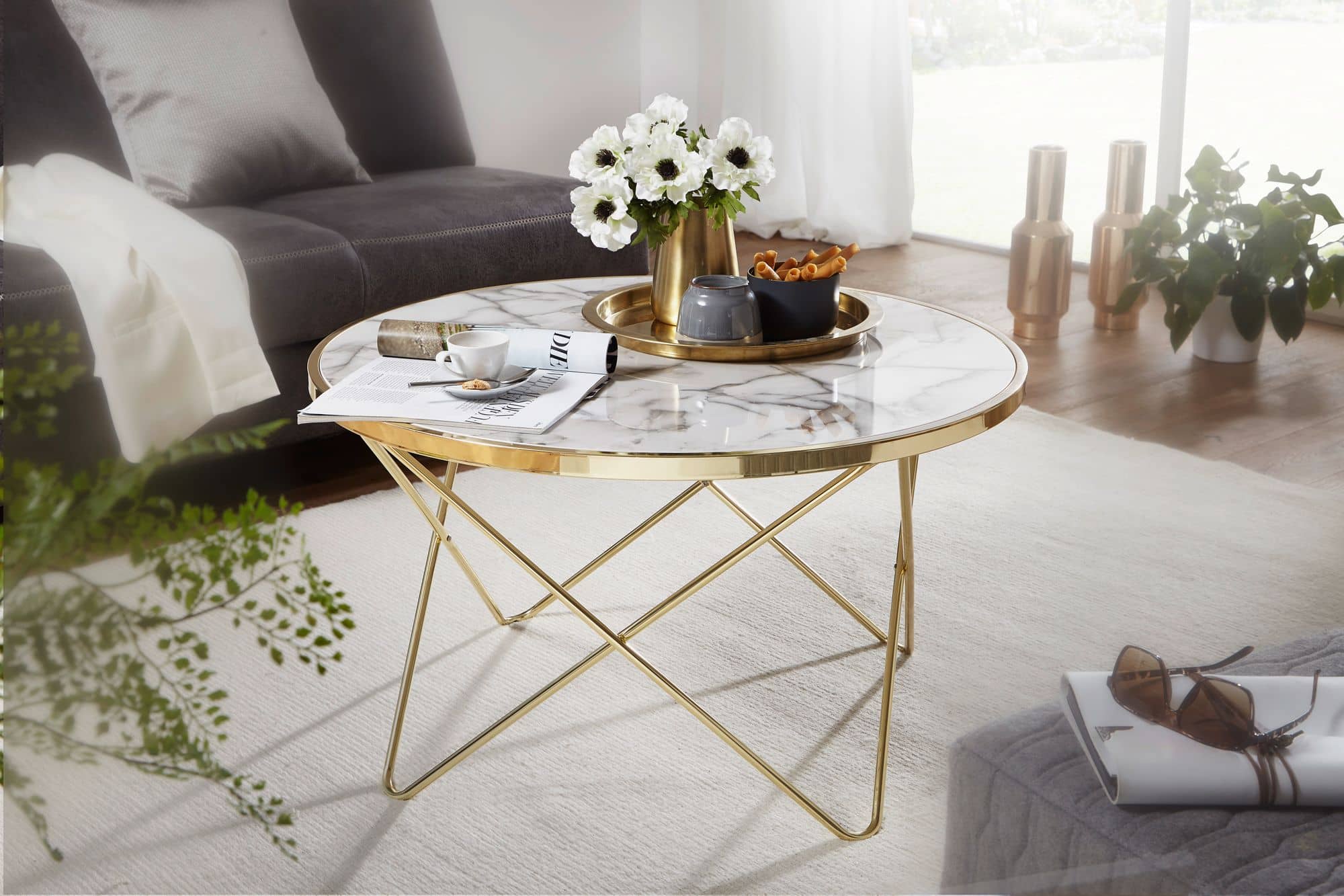 52218-Wohnling-Design-Couchtisch-Mamor-Optik-Weiss-Rund-85-cm-Gold-Metall-Gestell-Wohnzimmertisch-Beistelltisch-85-sofa-tische-coffee-tisch-e-couch-tische-marmoroptik-designer-ho_2 Design Couchtisch Marmor Optik Weiß Rund Ø 85 cm Gold Metall-Gestell