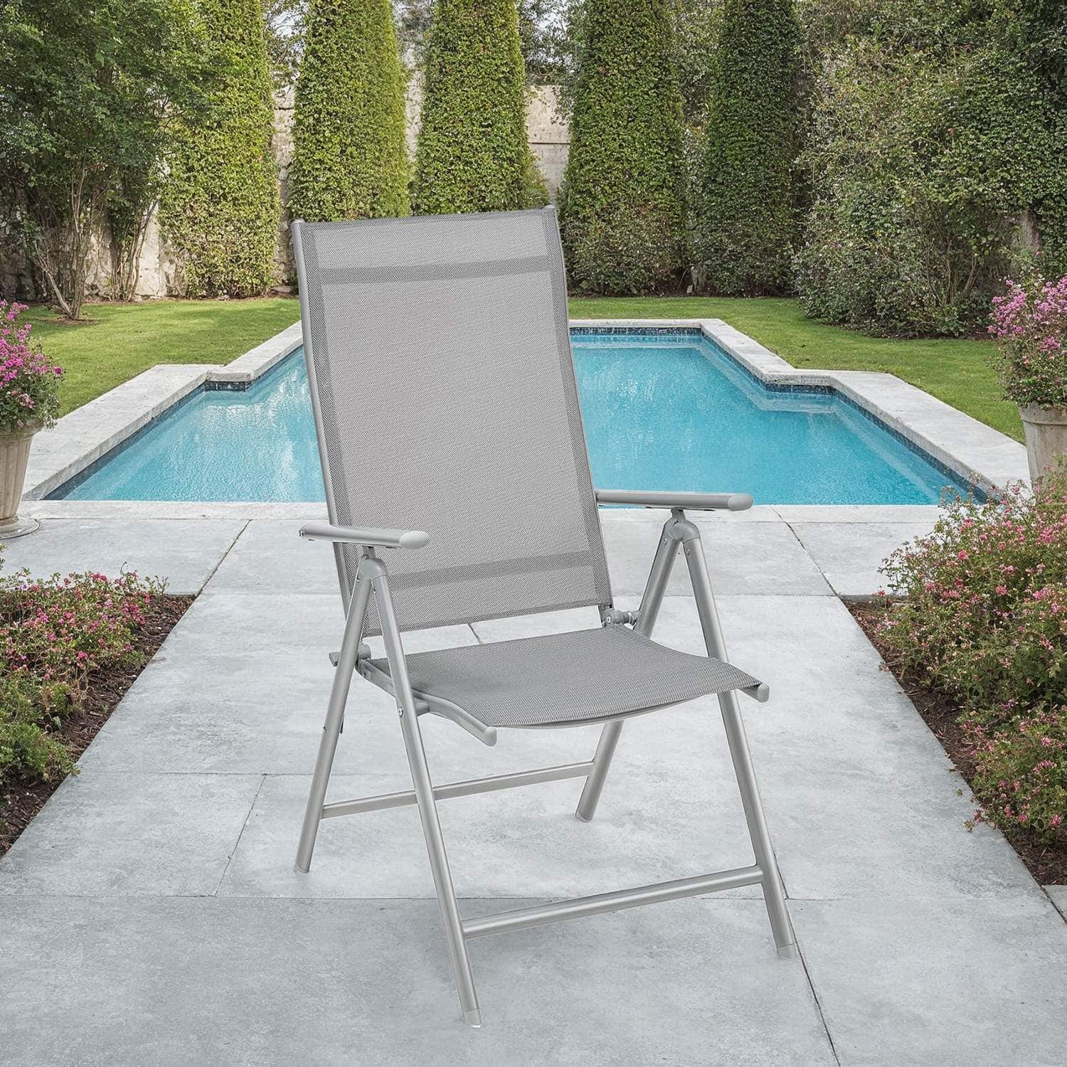Gartenstuhl, Klappstuhl bis 150 kg belastbar, mit Metallgestell Gartenstuhl, Klappstuhl bis 150 kg belastbar, mit Metallgestell