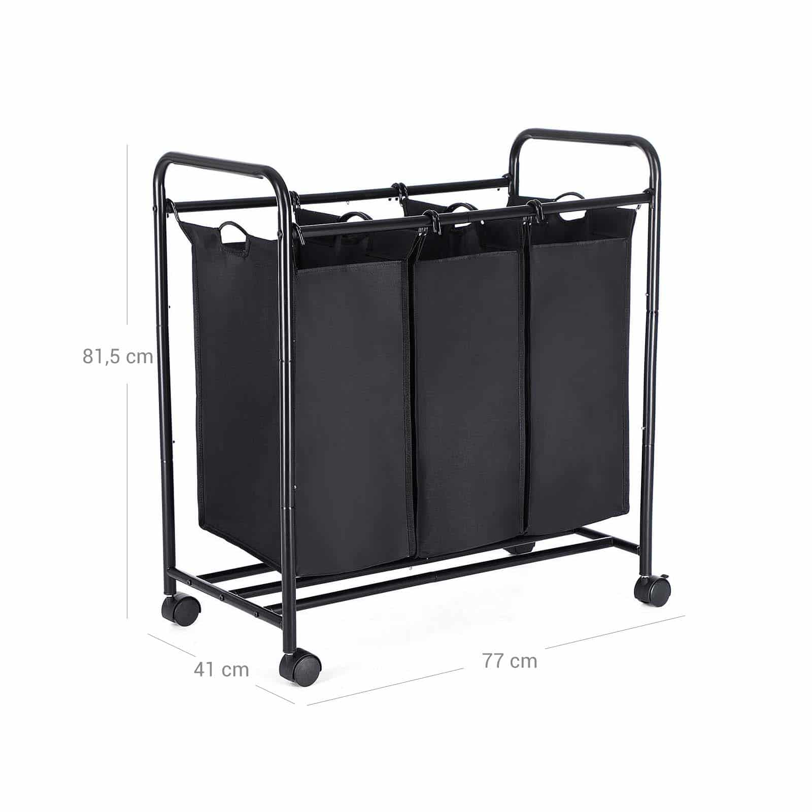 Wäschesammler 3 x 44 L Schwarz-LSF003B Wäschesammler 3 x 44 L Schwarz-LSF003B