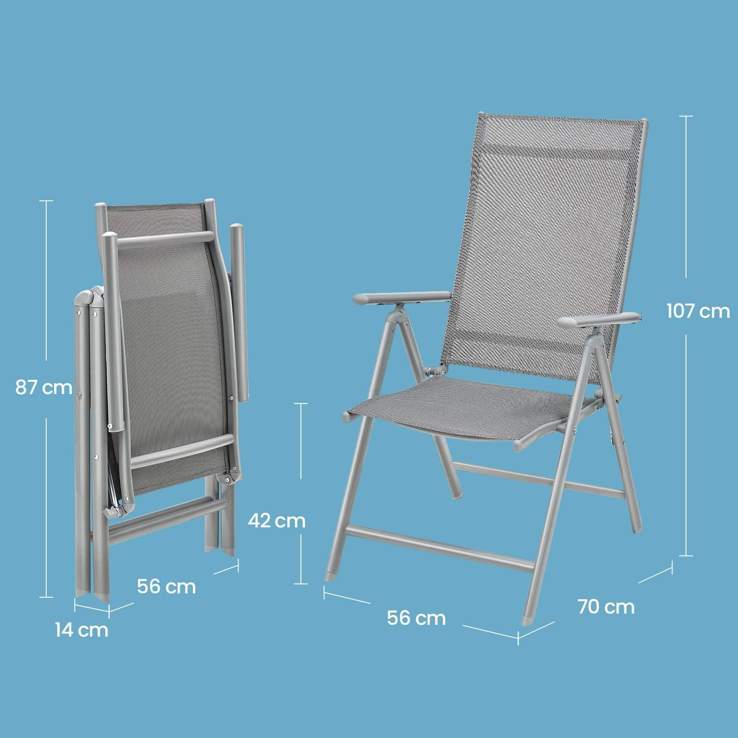 Gartenstuhl, Klappstuhl bis 150 kg belastbar, mit Metallgestell Gartenstuhl, Klappstuhl bis 150 kg belastbar, mit Metallgestell