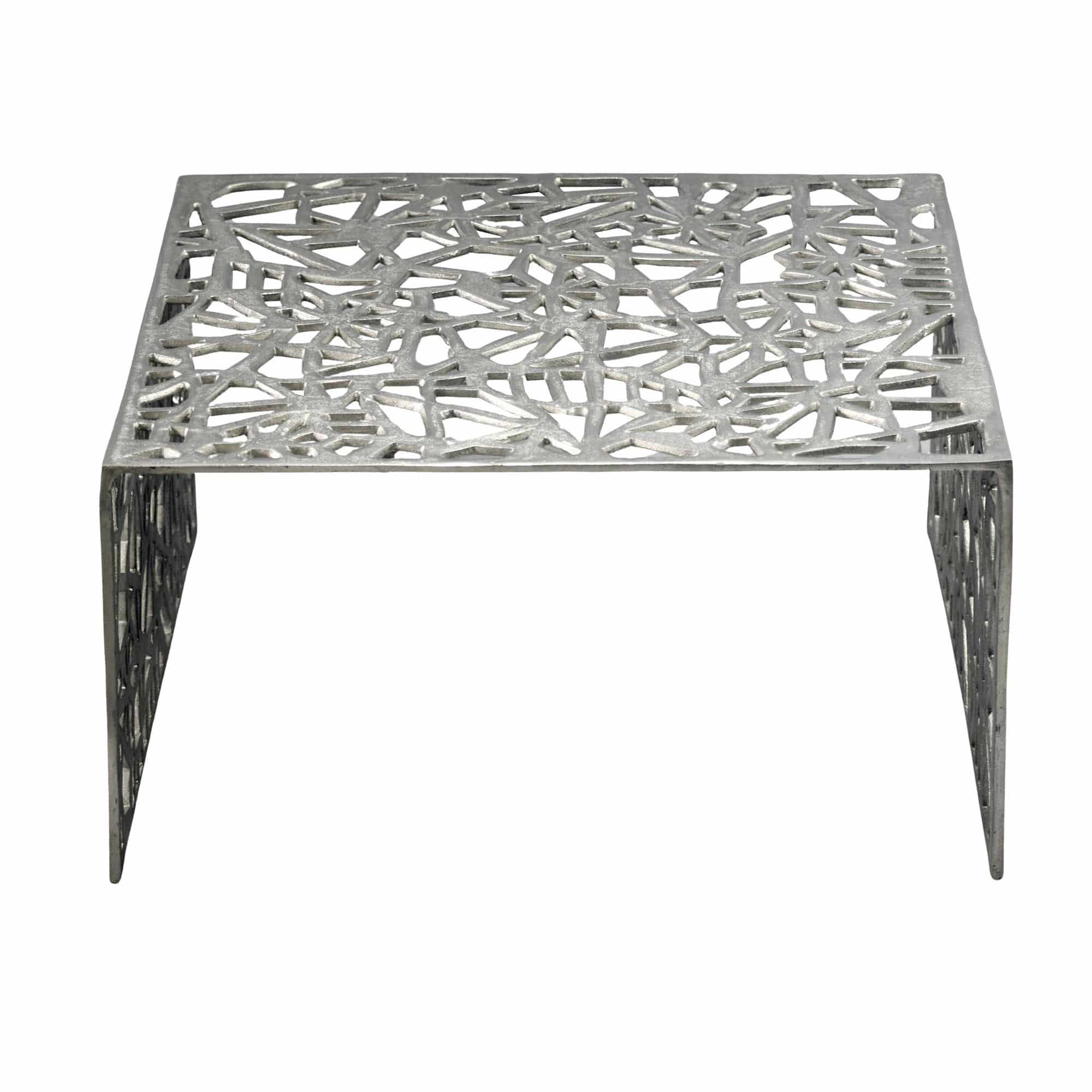Couchtisch Aluminium Silber 60cm Quadratischer Sofatisch Metall - Wohnzimmertisch Alu modern mit Muster - Design Tisch niedrig - Loungetisch Beistelltisch Handmade Couchtisch Aluminium Silber 60cm Quadratischer Sofatisch Metall - Wohnzimmertisch Alu modern mit Muster - Design Tisch niedrig - Loungetisch Beistelltisch Handmade