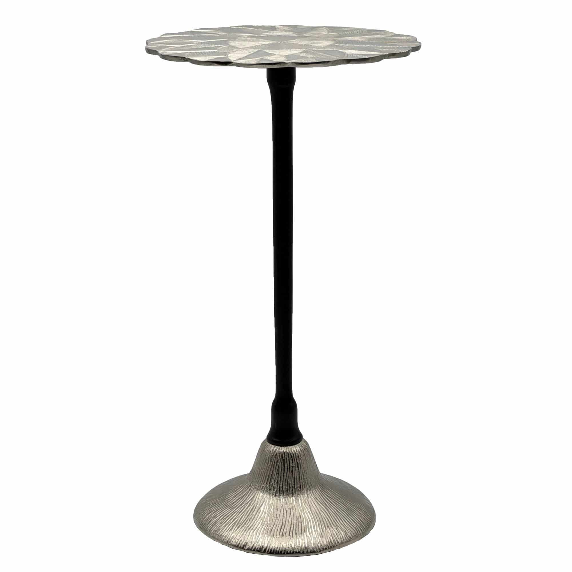 Beistelltisch Aluminium 29cm - Kleiner runder Anstelltisch aus Metall silber - Design Wohnzimmertisch - Dekotisch - Couchtisch - Metalltisch Handmade pflegeleicht