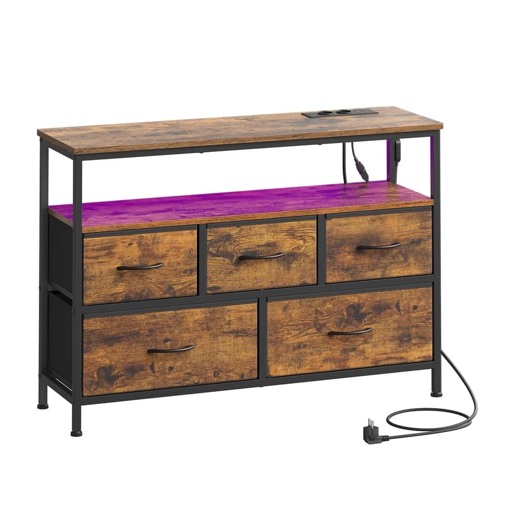 Kommode mit LED-Beleuchtung, Sideboard, Schubladenschrank für Wohnzimmer Kommode mit LED-Beleuchtung, Sideboard, Schubladenschrank für Wohnzimmer