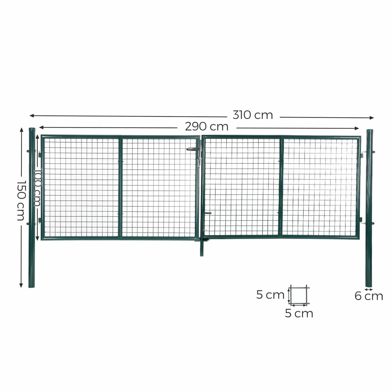 Doppeltor Gartentür Gartentor Inkl-GGD300G