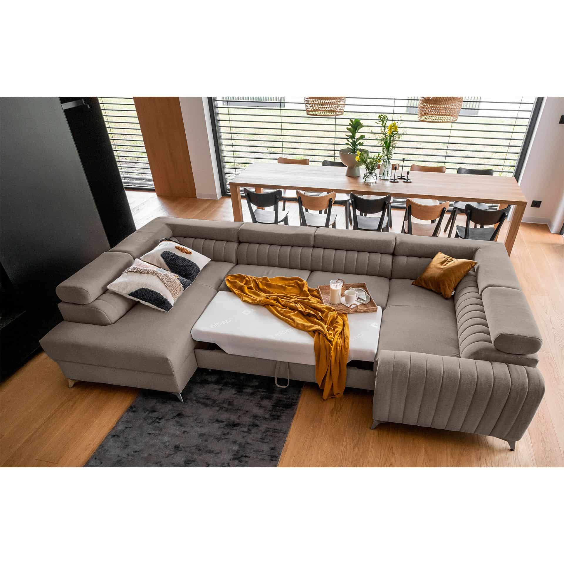 Louis Wohnlandschaft mit Schlaffunktion & Bettkasten - Poco-Stoff Louis Wohnlandschaft mit Schlaffunktion & Bettkasten - Poco-Stoff
