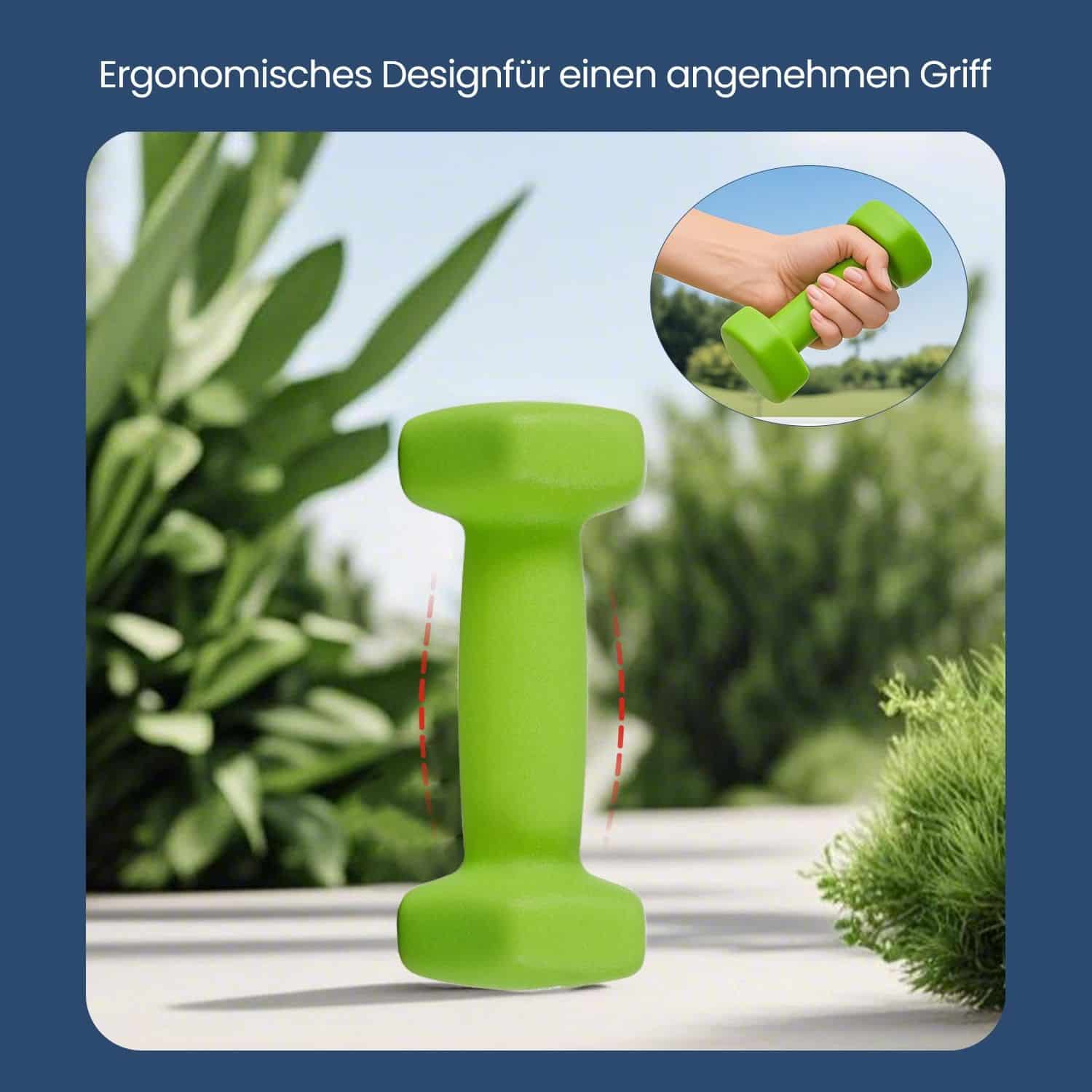 Hantel-Set, 3 Paar, 2 x 1 kg