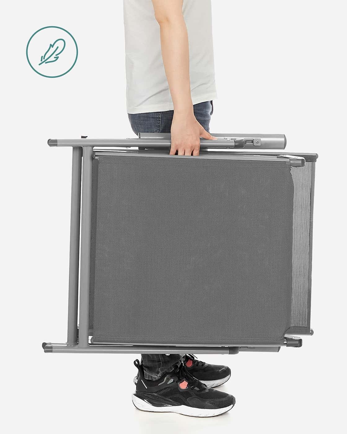 Sonnenliege mit Auflage Grau