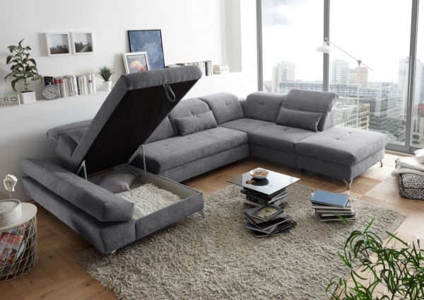 Wohnlandschaft Melfi von Ed Exciting Design – Modernes U-Form Sofa mit Schlaffunktion und Bettkasten Wohnlandschaft Melfi von Ed Exciting Design – Modernes U-Form Sofa mit Schlaffunktion und Bettkasten