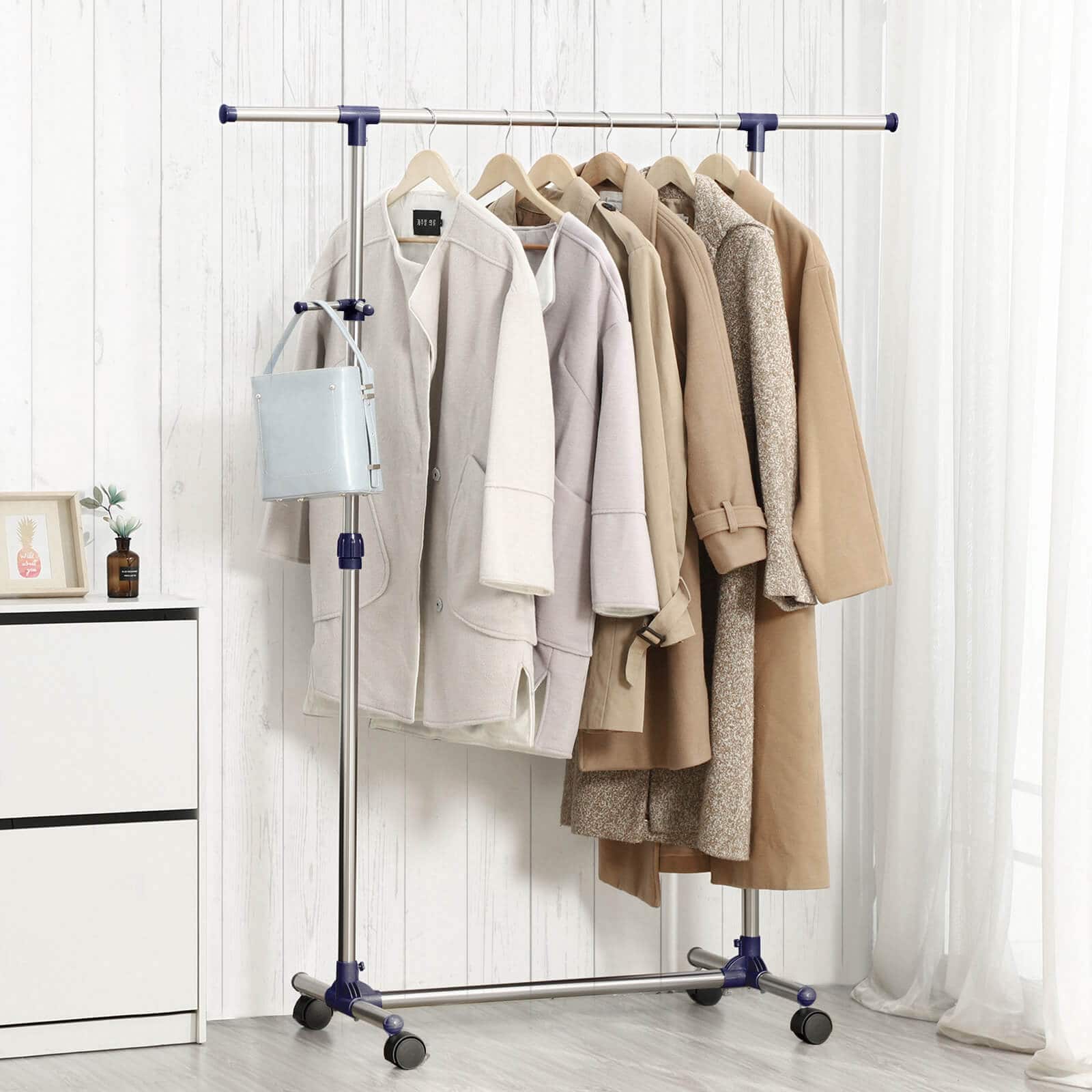 Ausziehbarer Kleiderständer Blau-LLR01L Ausziehbarer Kleiderständer Blau-LLR01L