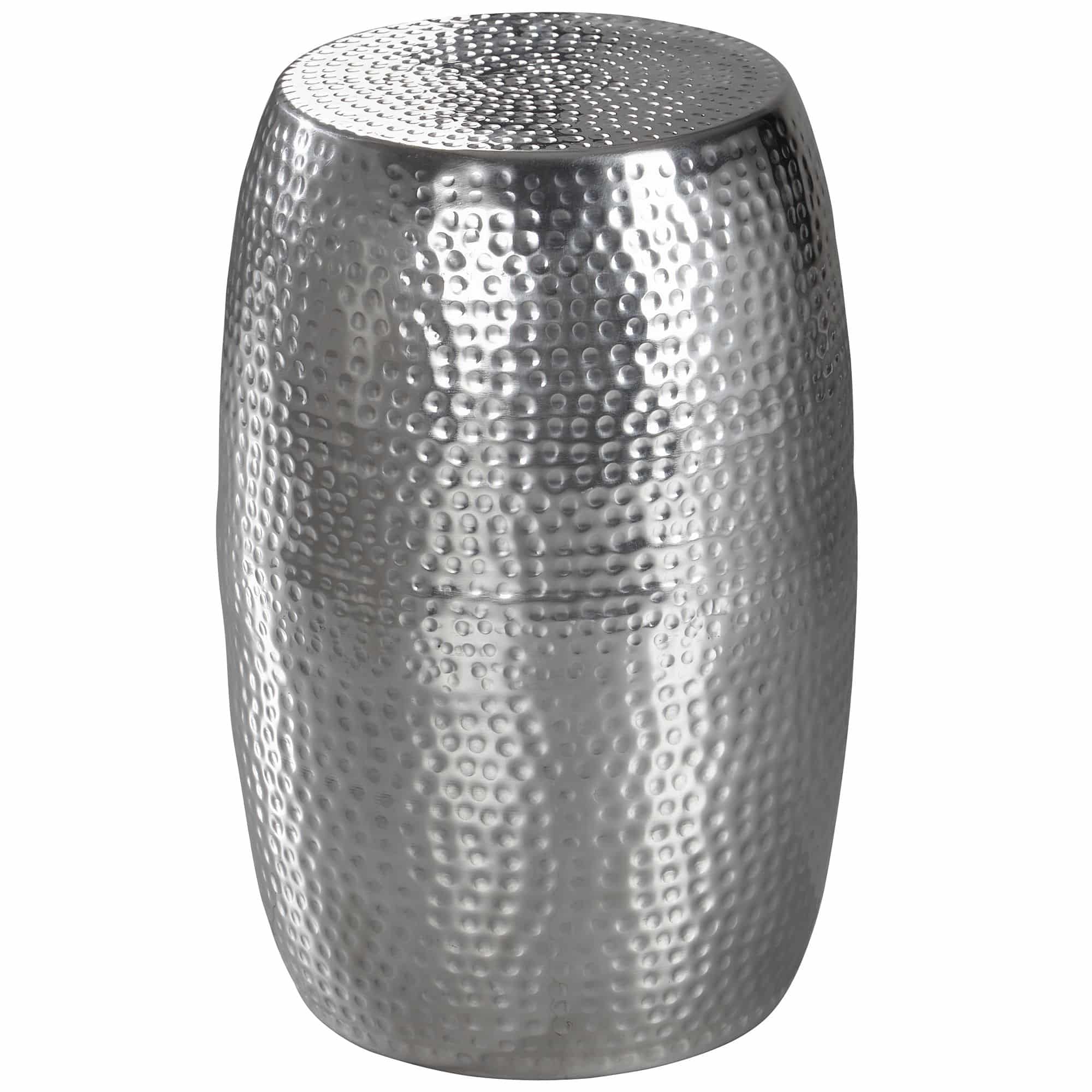 46265-WOHNLING-Beistelltisch-PEDRO-30x49-5x30cm-Aluminium-Silber-Dekotisch-orientalisch-rund-Kleiner-Hammerschlag-Abstelltisch-Designer-Ablagetisch-Metall-modern-Anstelltisch-schma Beistelltisch 30x49,5x30cm Aluminium Silber Dekotisch orientalisch rund