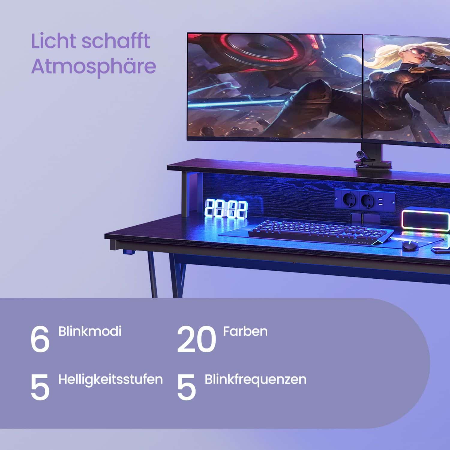 Gaming-Tisch mit LED-Beleuchtung Gaming-Tisch mit LED-Beleuchtung
