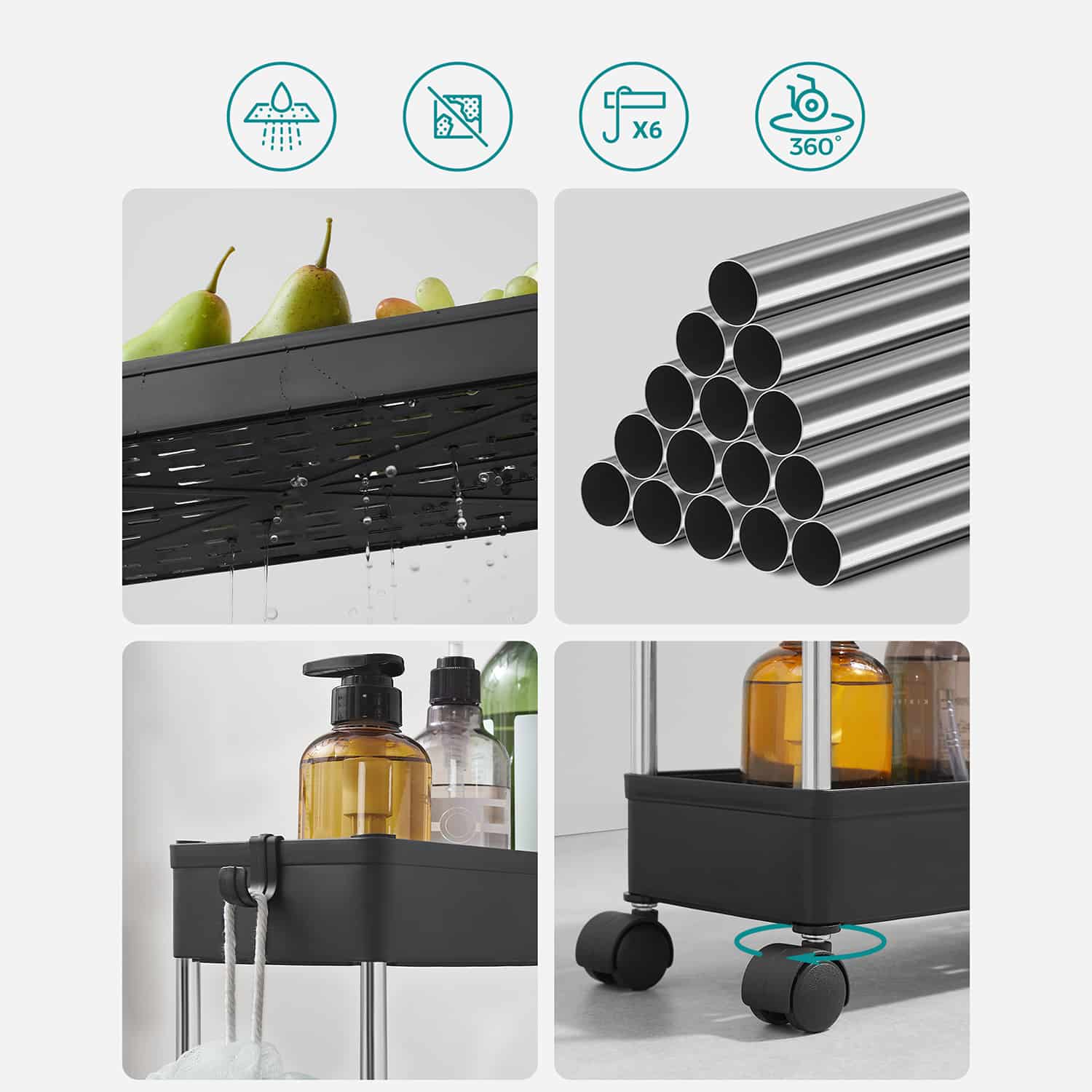 Schmaler Rollwagen mit 4 Ebenen-KSC008B01